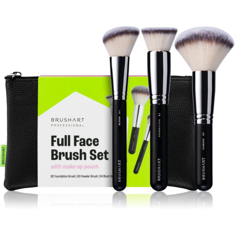 BrushArt Professional Full Face brush set with makeup pouch Penselen set met etui Black