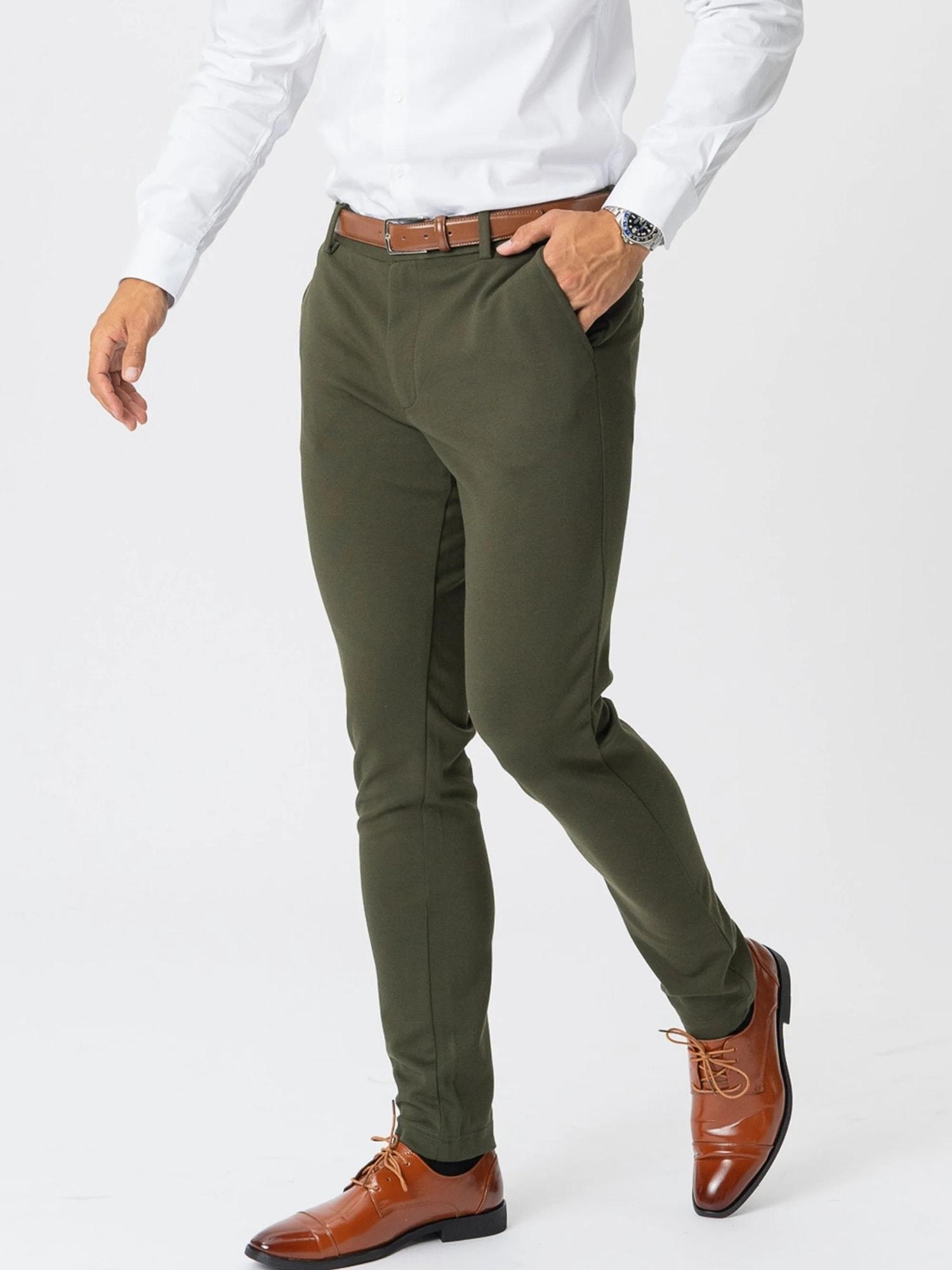 Chinohose Teeshoppen "Teeshoppen Trouser The Original Performance", Herren, Gr. 36X34, LäNge 34, DunkelgrüN, Obermaterial: 75% Polyester, 22% Viskose, 3% Elasthan, Hosen Chinohose