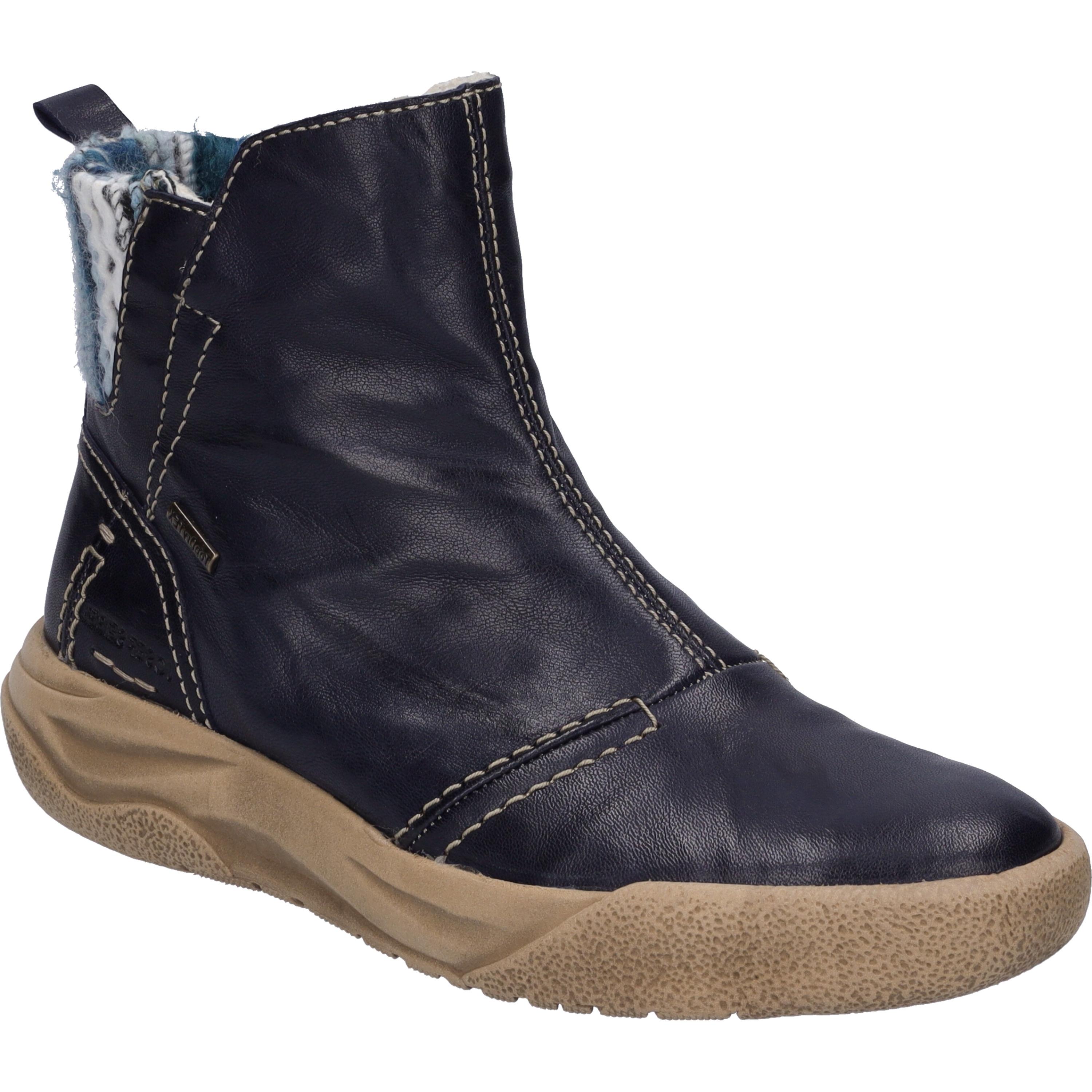 Stiefelette Josef Seibel "Alina 51, Ocean-Kombi", Damen, Gr. 37, Blau (Ocean, Kombi), Obermaterial: 80% Rindsleder Leather Cow. 20% Textilmaterial Texmat., Schuhe Stiefelette