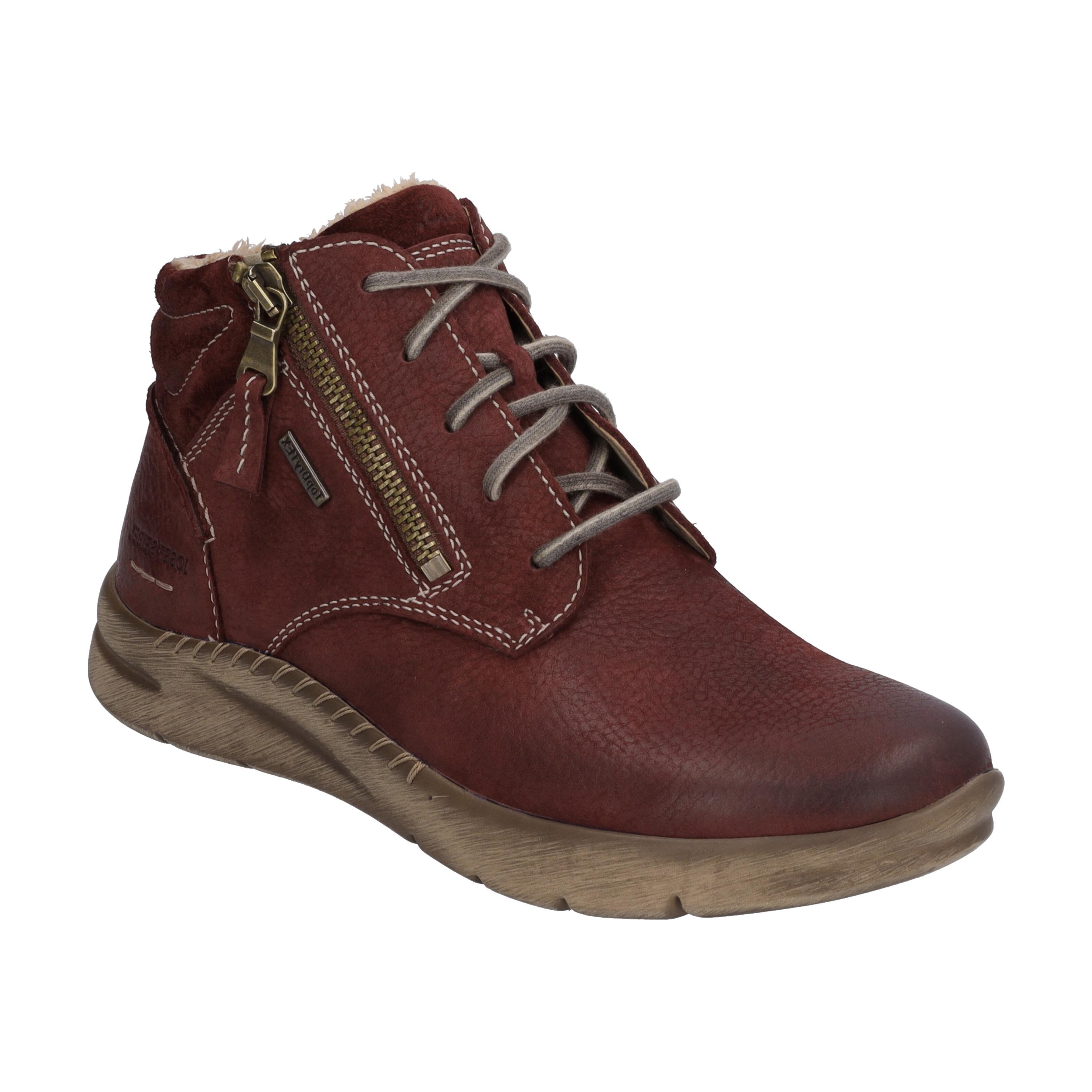 Stiefelette Josef Seibel "Conny 52, Bordeaux", Damen, Gr. 37, Rot (Bordeaux), Obermaterial: 100% Rindsleder Leather Cow., Schuhe Stiefelette