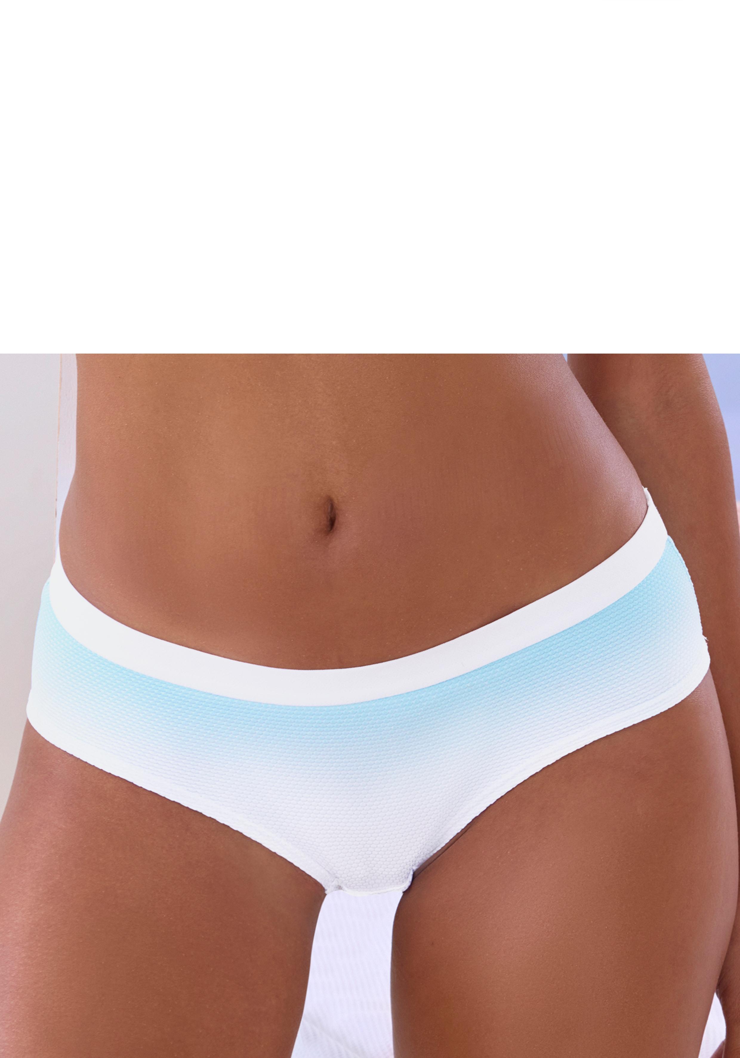 Panty Vivance, Damen, Gr. M (40), Weiß (Weiß, Blau), Piqué, Obermaterial: 96% Polyamid, 4% Elasthan, Unterhosen Panty, Im Sportiven Look Mit Zartem Farbverlauf