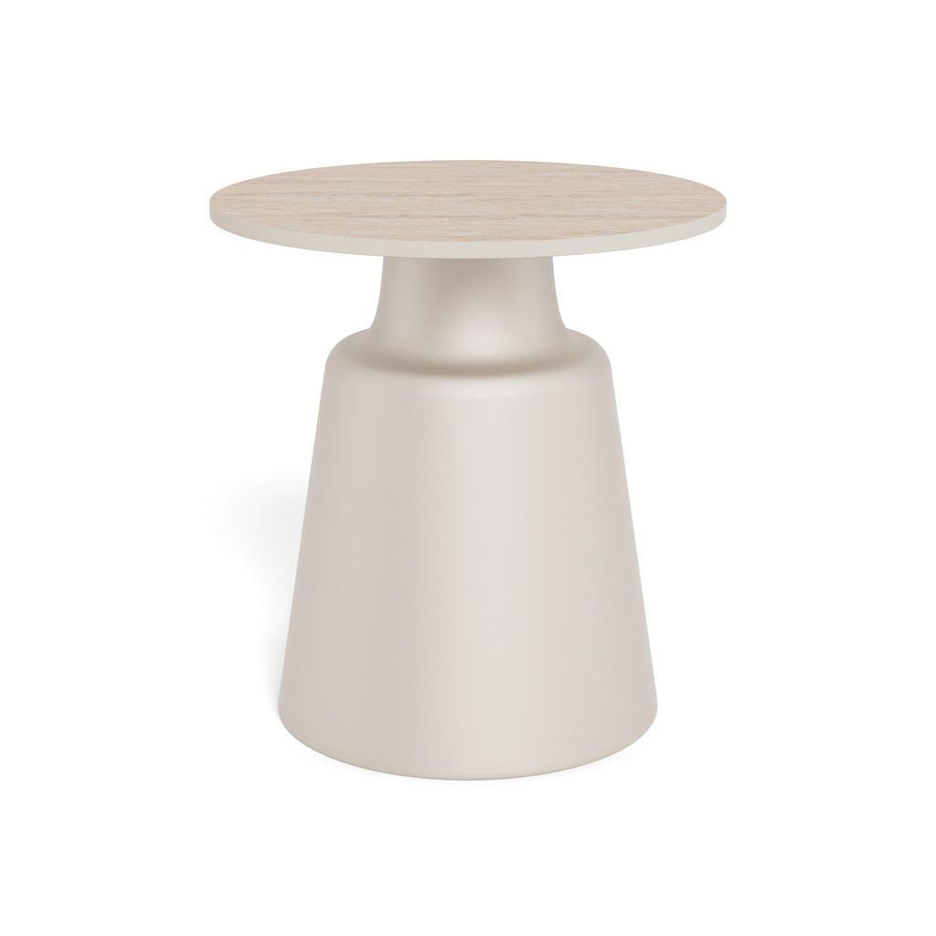 Mid.you Couchtisch , Grau, Beige , Metall, Keramik , rund , 45x47.5x45 cm , Wohnzimmer, Wohnzimmertische, Couchtische, Couchtische rund