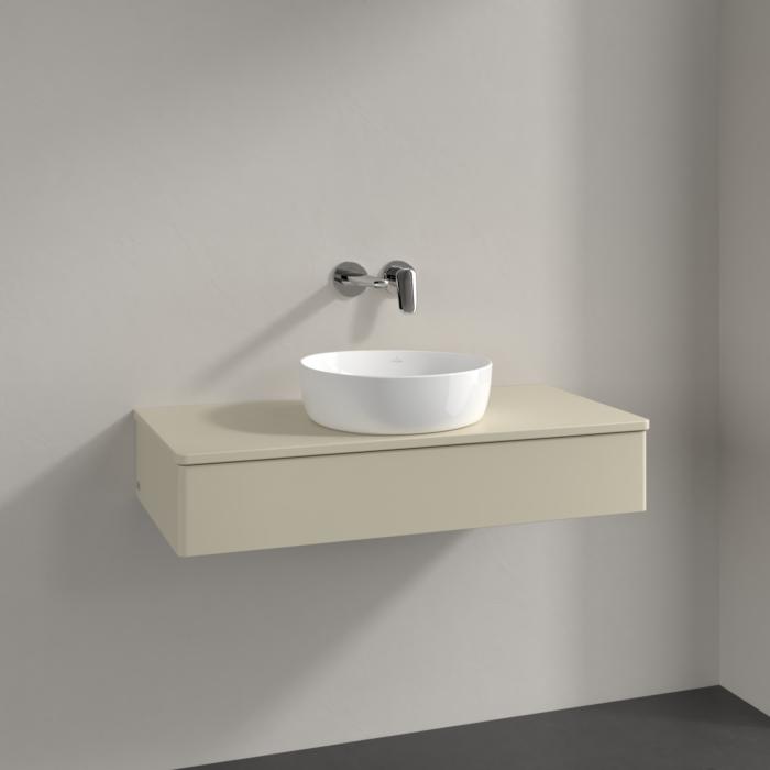 Villeroy Und Boch Antao Waschtisch-Unterschrank K09010HJ 100X19X50Cm, Waschbeckenplattenfarbe Lack, Silk Grey Matt Lacquer
