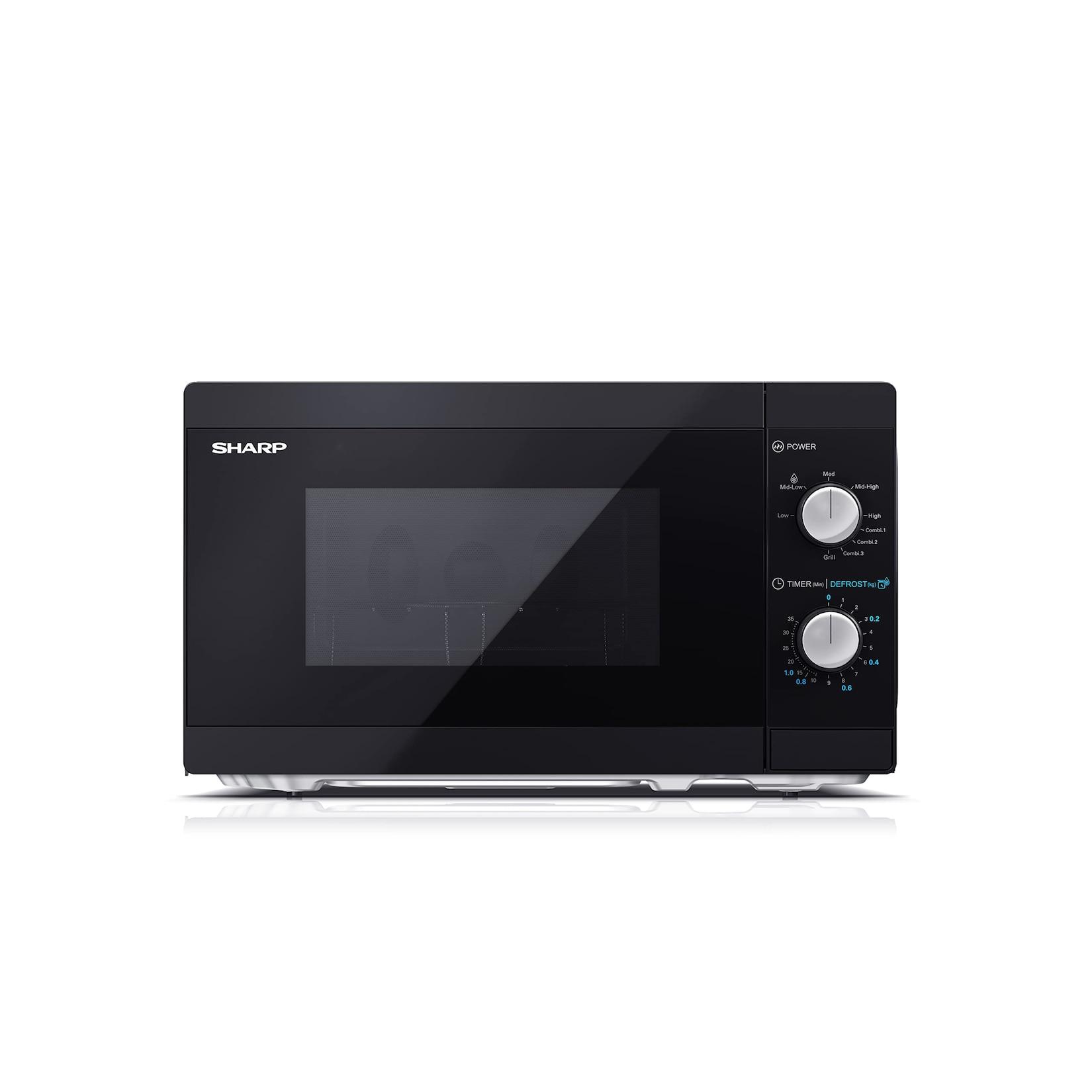 Sharp Mikrowelle YC-MG01E-B mit Grill 20L, 800W Mikrowellenleistung, 1000W Grill