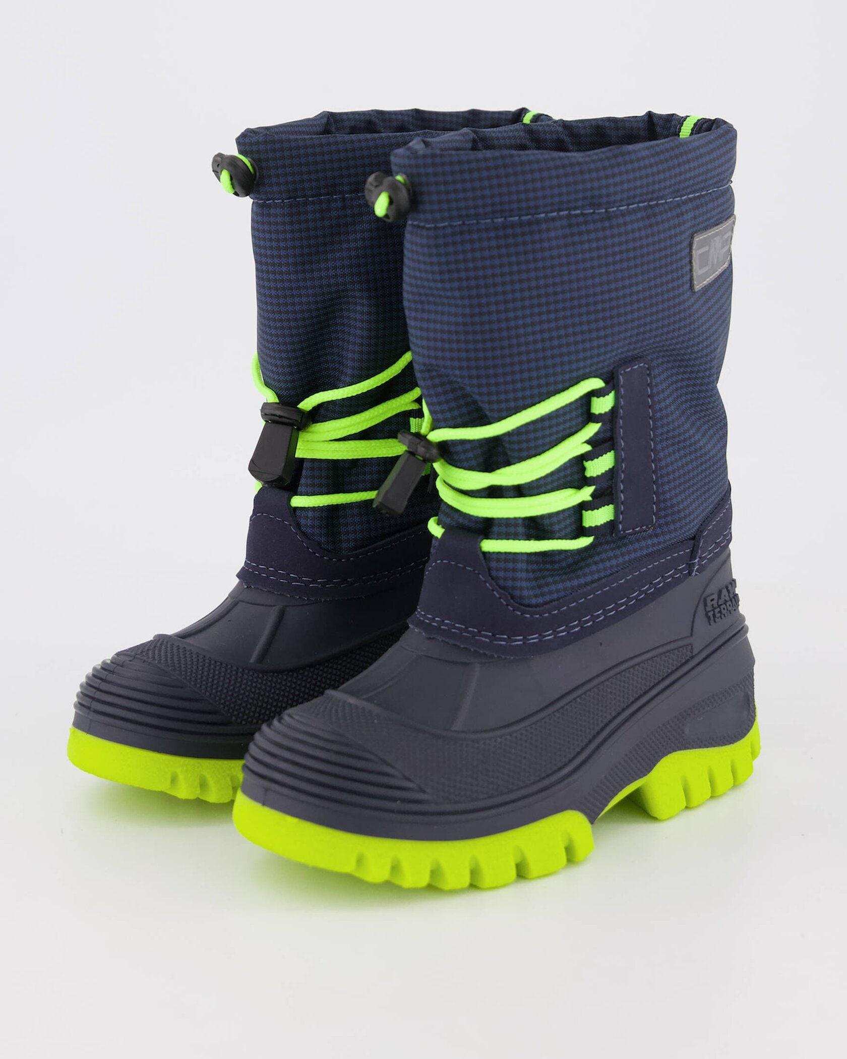 Winterboots Cmp "Kids Ahto Wp Snow Boots", Jungen, Gr. 32, Blau (Navy, Lime), Synthetik, Textil, Schuhe Winterboots, Winterschuhe, Winterstiefel, Snowboots, Wasserdicht