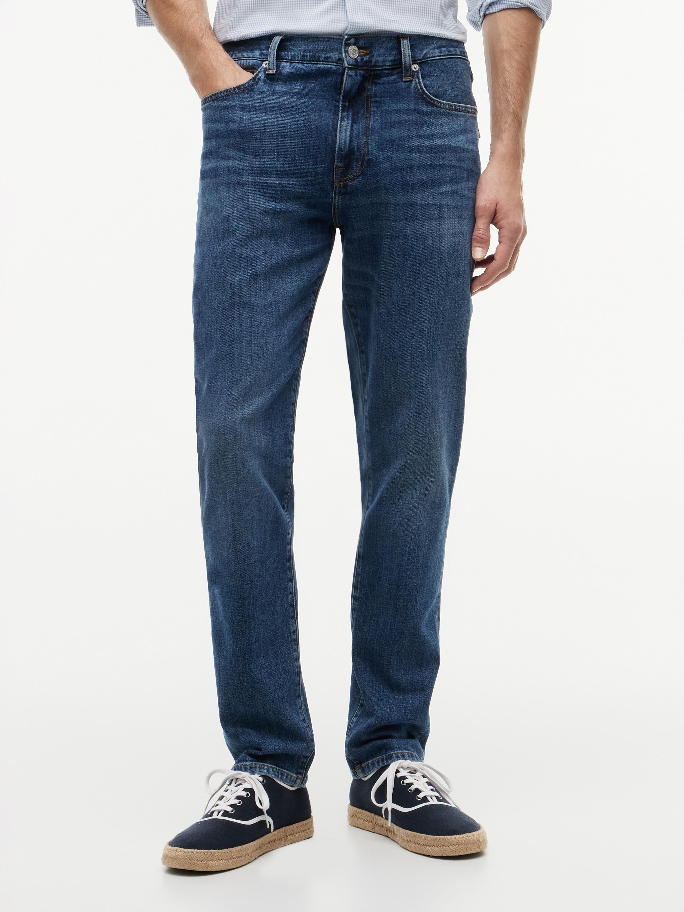 Straight-Jeans Tommy Hilfiger "Denton Slim Straight Fit", Herren, Gr. 32, LäNge 32, Smoke Blau, Denim/Jeans, Obermaterial: 99% Baumwolle, 1% Elasthan, Straight Fit Lang, Jeans Straight-Jeans