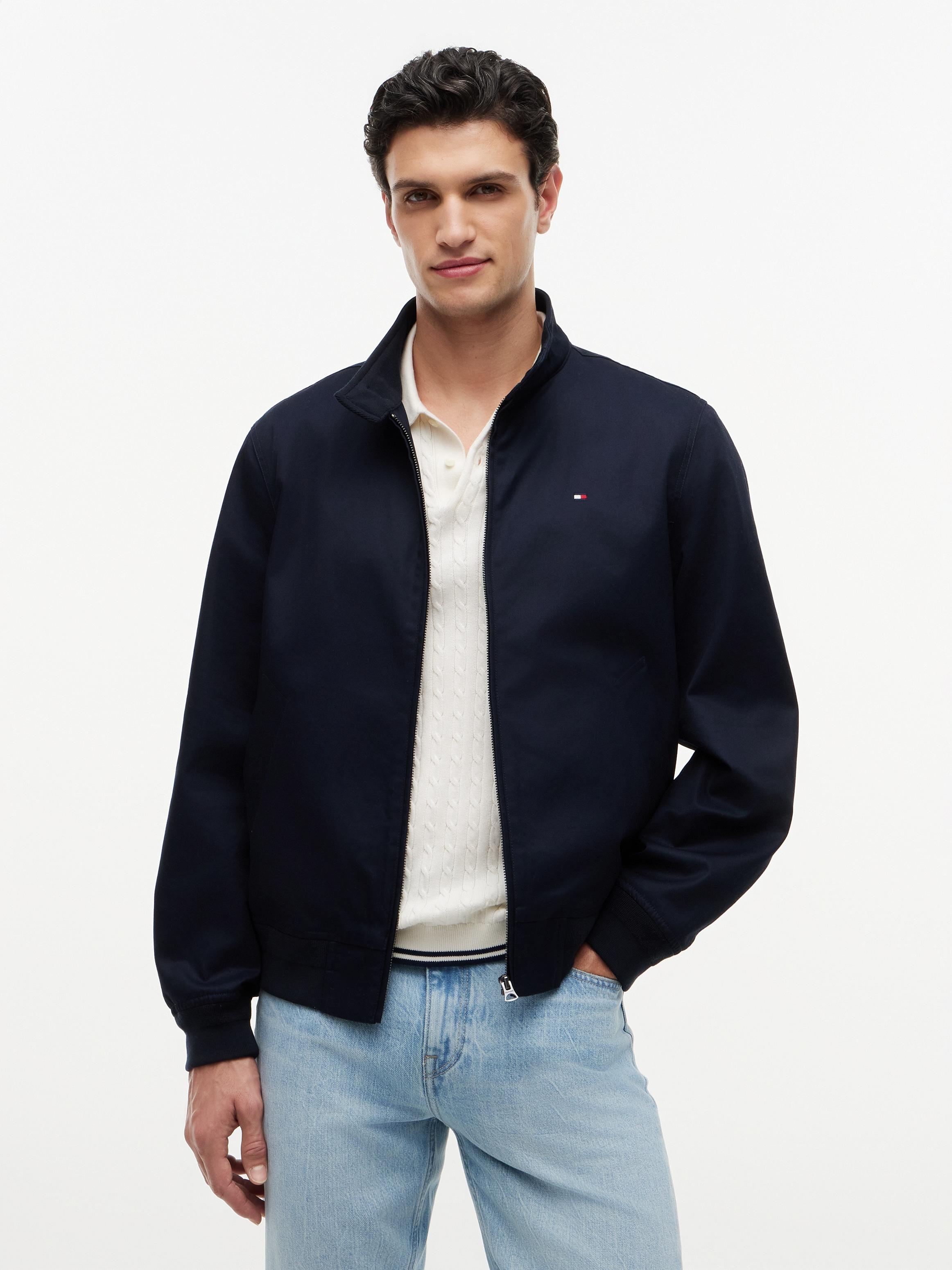 Blouson Tommy Hilfiger "Classic Harrington", Herren, Gr. Xxl, Desert Sky, Web, Obermaterial: 100% Baumwolle, Regular Fit Normal, RippstrickbüNdchen, Jacken Blouson