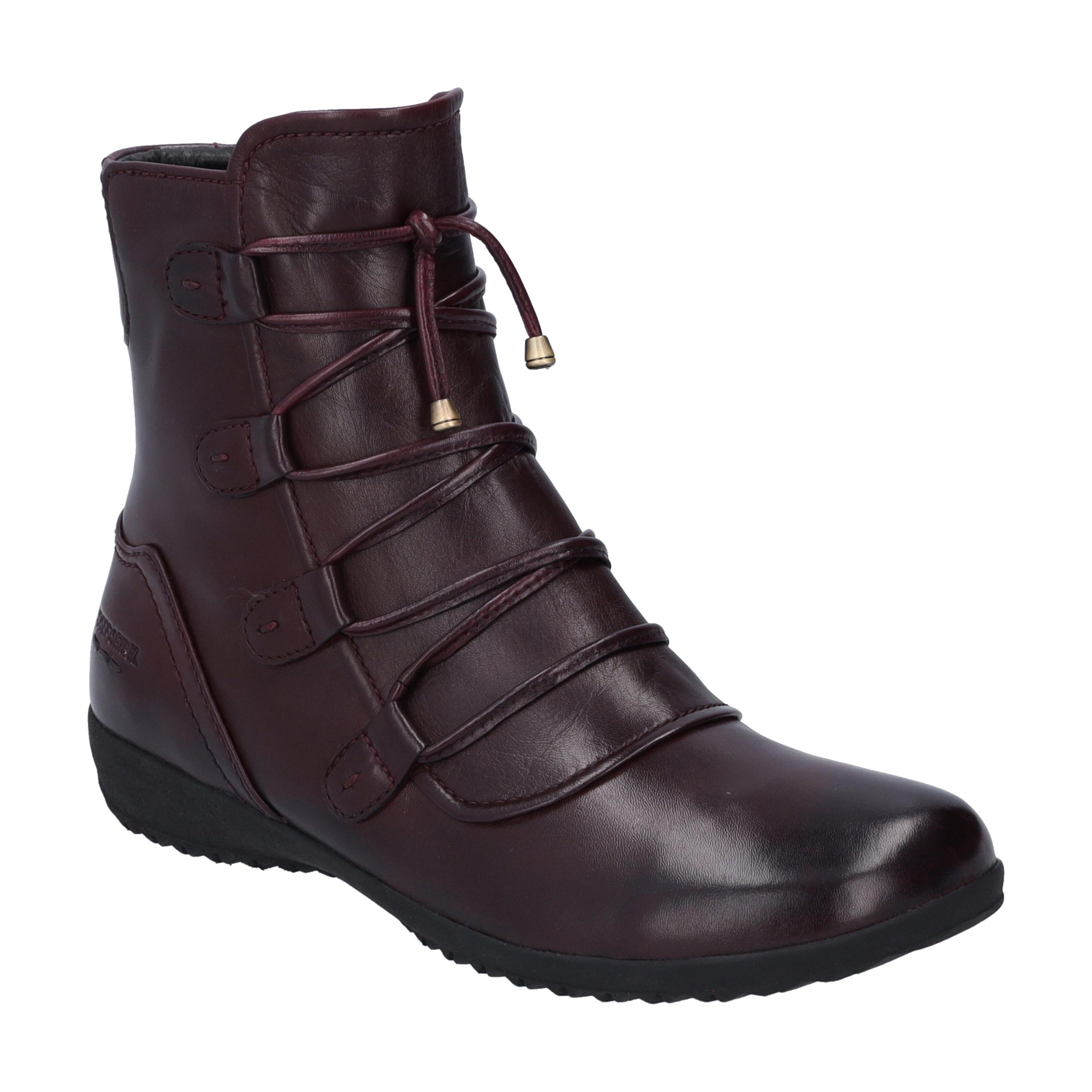 Stiefelette Josef Seibel "Naly 62, Bordeaux", Damen, Gr. 38, Rot (Bordeaux), Obermaterial: 100% Rindsleder Leather Cow., Schuhe Stiefelette
