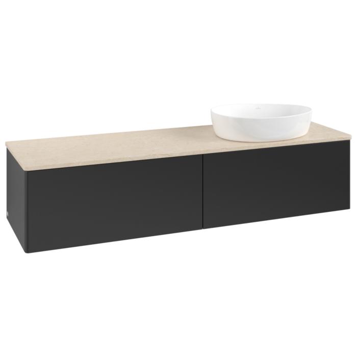 Villeroy Und Boch Antao Waschtisch-Unterschrank K38013PD 160X36X50Cm, Waschbeckenplattenfarbe Botticino, Black Matt Lacquer