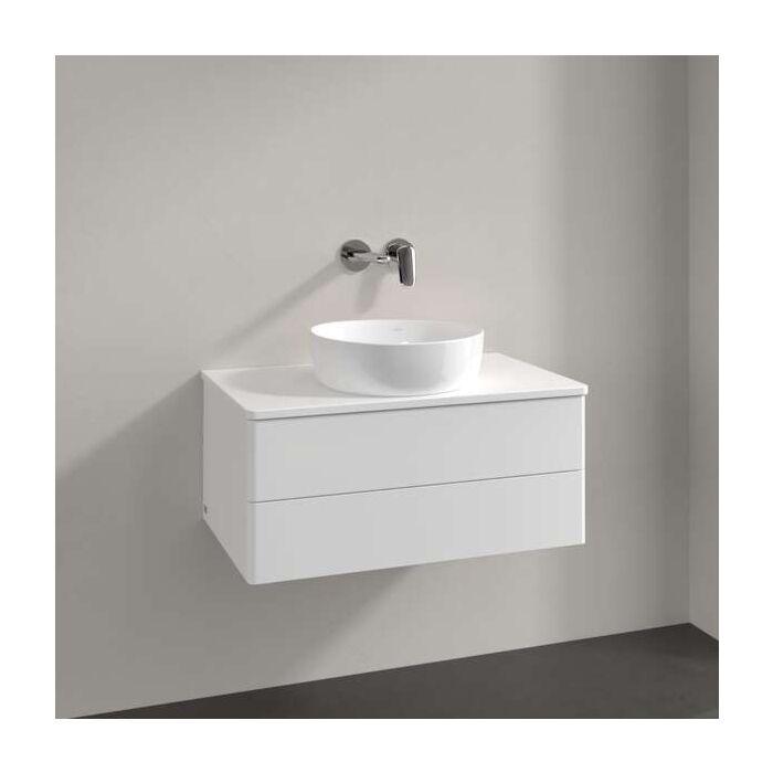 Villeroy Und Boch Antao Waschtisch-Unterschrank K19050MT 80X36X50Cm, Hahnloch, Waschbeckenplattenfarbe Lack, White Matt Lacquer