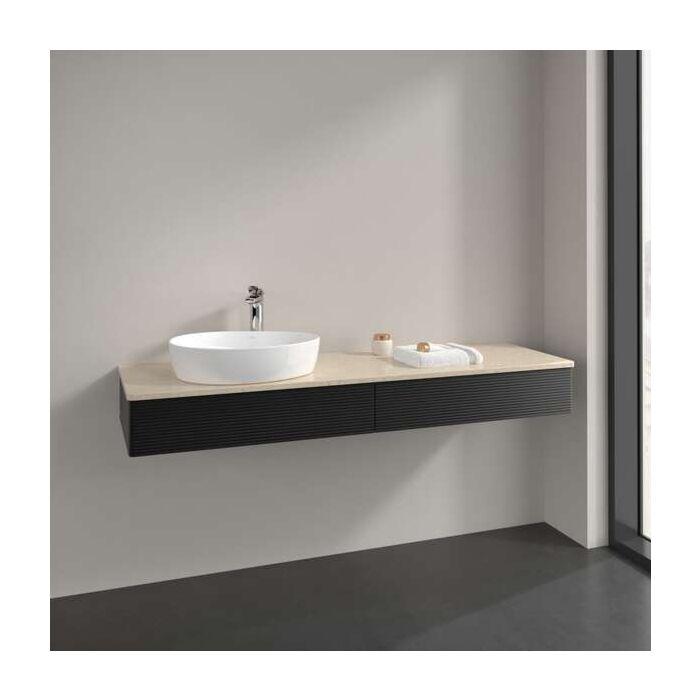 Villeroy Und Boch Antao Waschtisch-Unterschrank K15113PD 160X19X50Cm, Waschbeckenplattenfarbe Botticino, Black Matt Lacquer