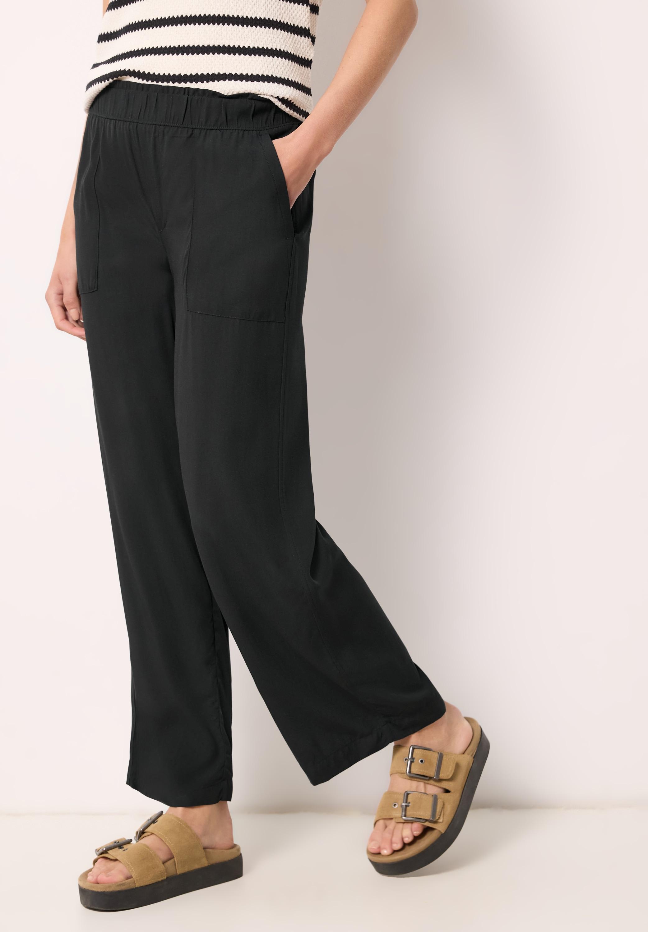 Culotte Street One Studio, Damen, Gr. 36, LäNge 28, Schwarz, Stoff, 100% Viskose, Unifarben, Loose Fit KnöChelfrei, Hosen Culotte, Mit Wide Legs