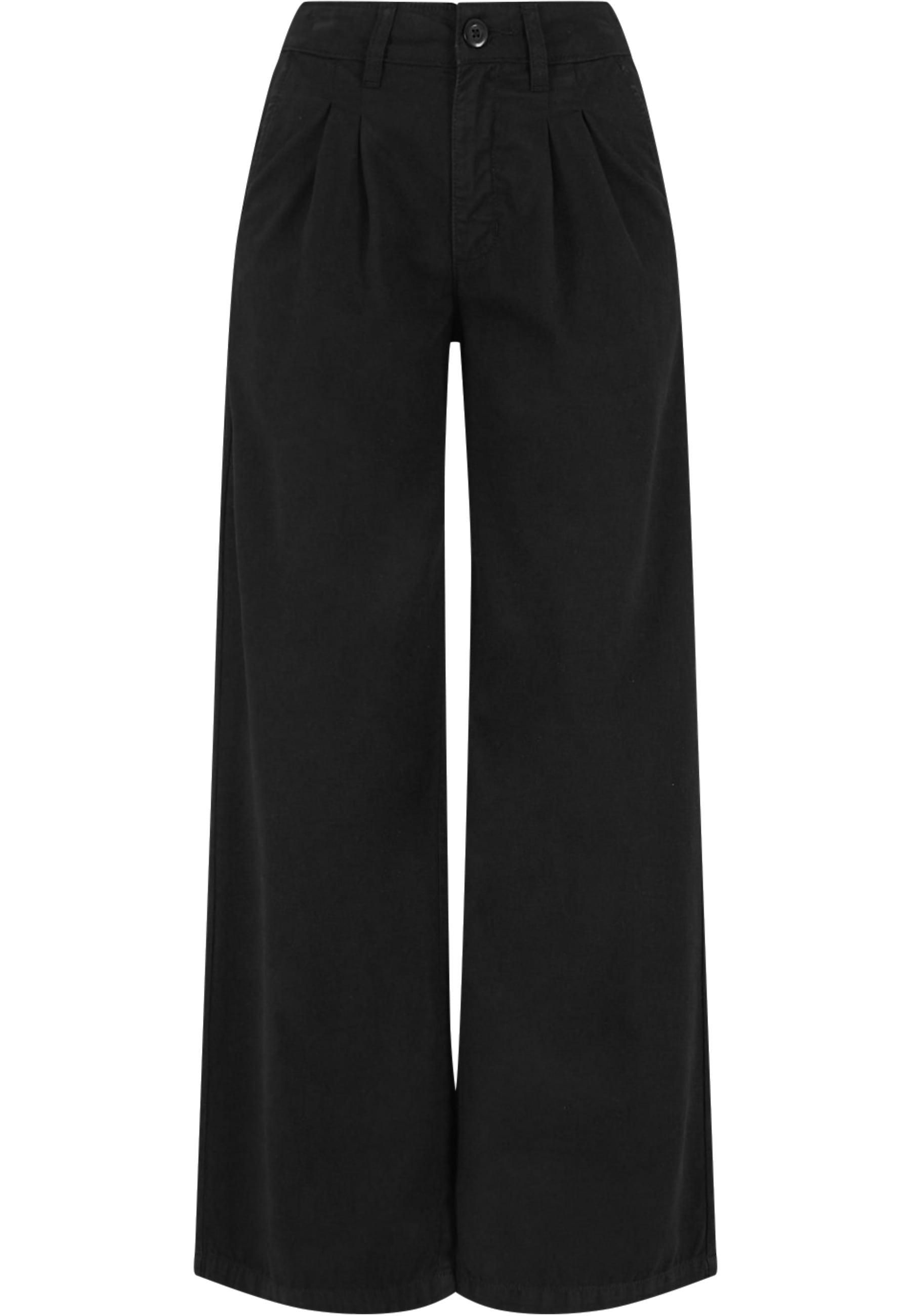 Stoffhose Urban Classics "Urban Classics Damen Ladies Cotton Pants", Damen, Gr. 26, NormalgrößEn, Schwarz, 100% Baumwolle, Unifarben, Loose Fit, Hosen Stoffhose