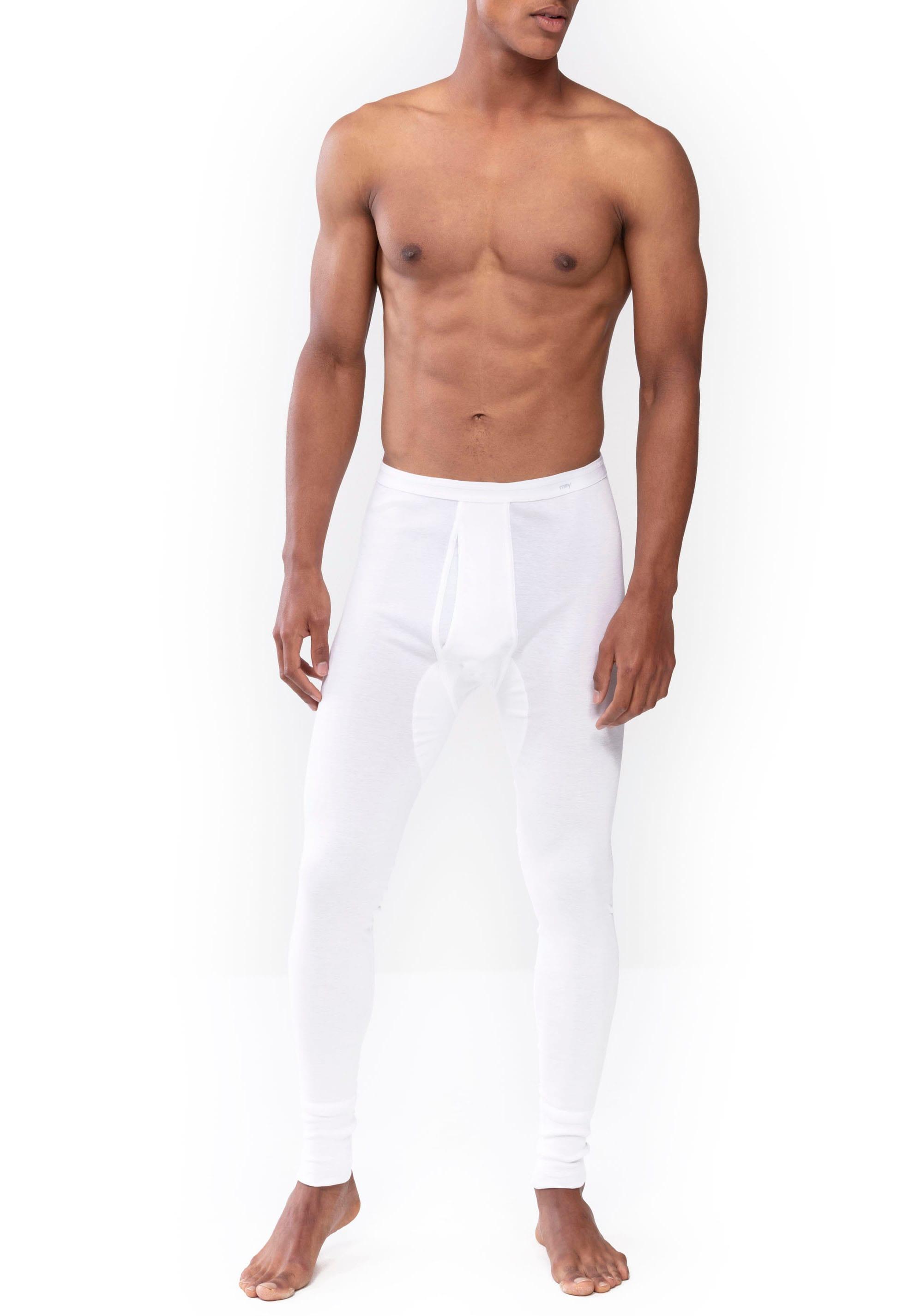 Lange Unterhose Mey "Noblesse", Herren, Gr. L, Weiß, Feinripp, Obermaterial: 100% Baumwolle, Unifarben, KöRpernah, Unterhosen Lange Unterhose, Mit Weichen BeinabschlüSsen