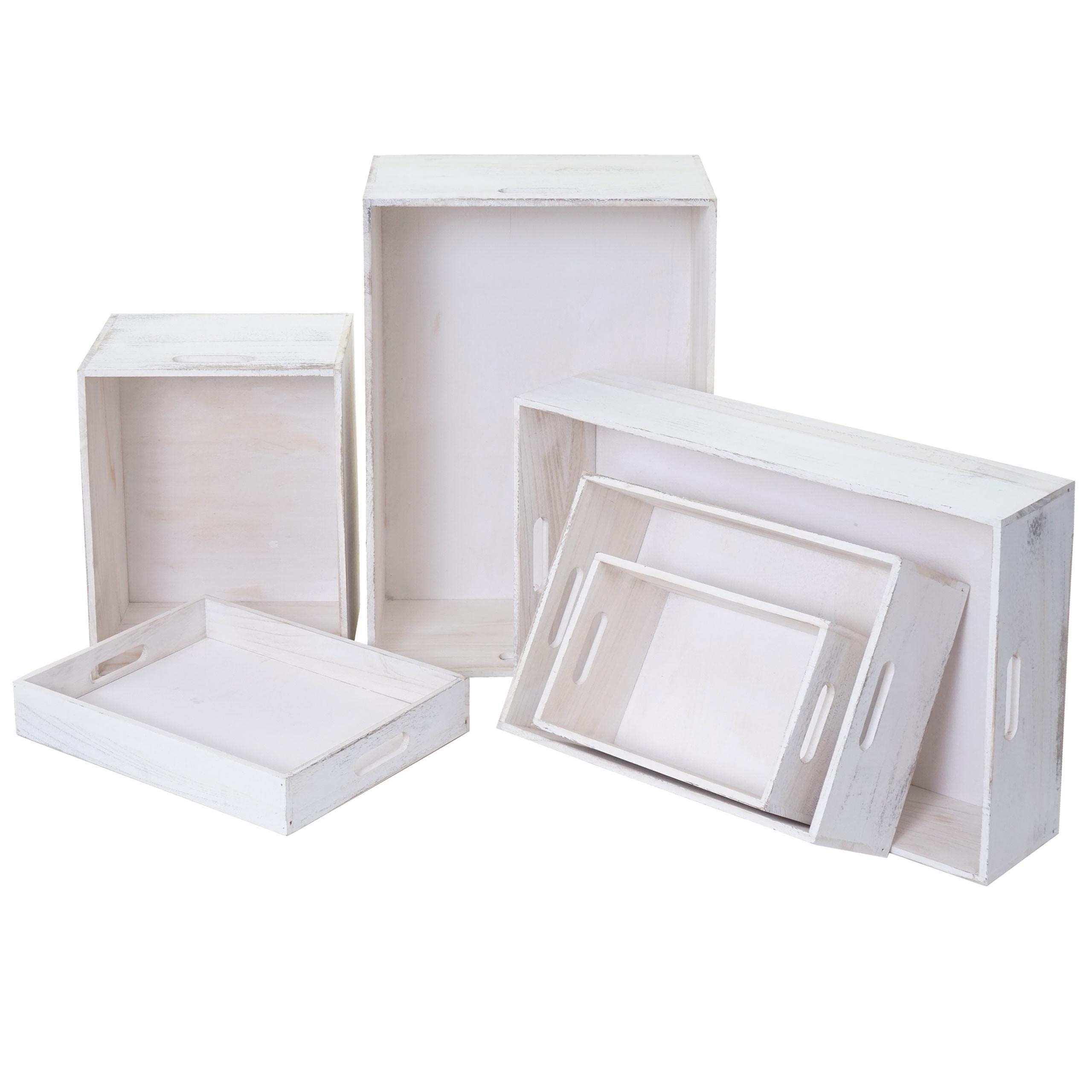 Holzbox Weiß 6Er-Set