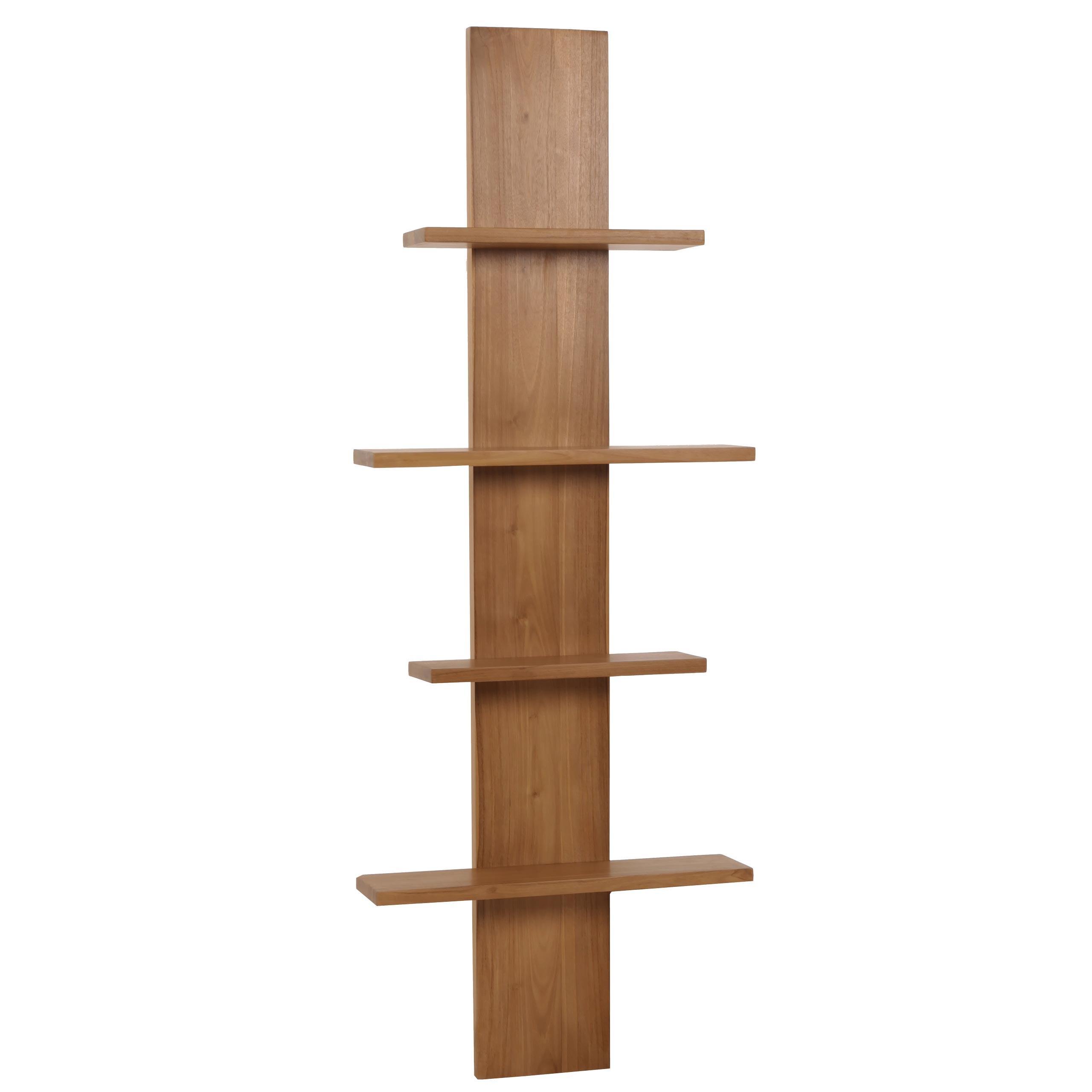 Teak-Wandregal Braun