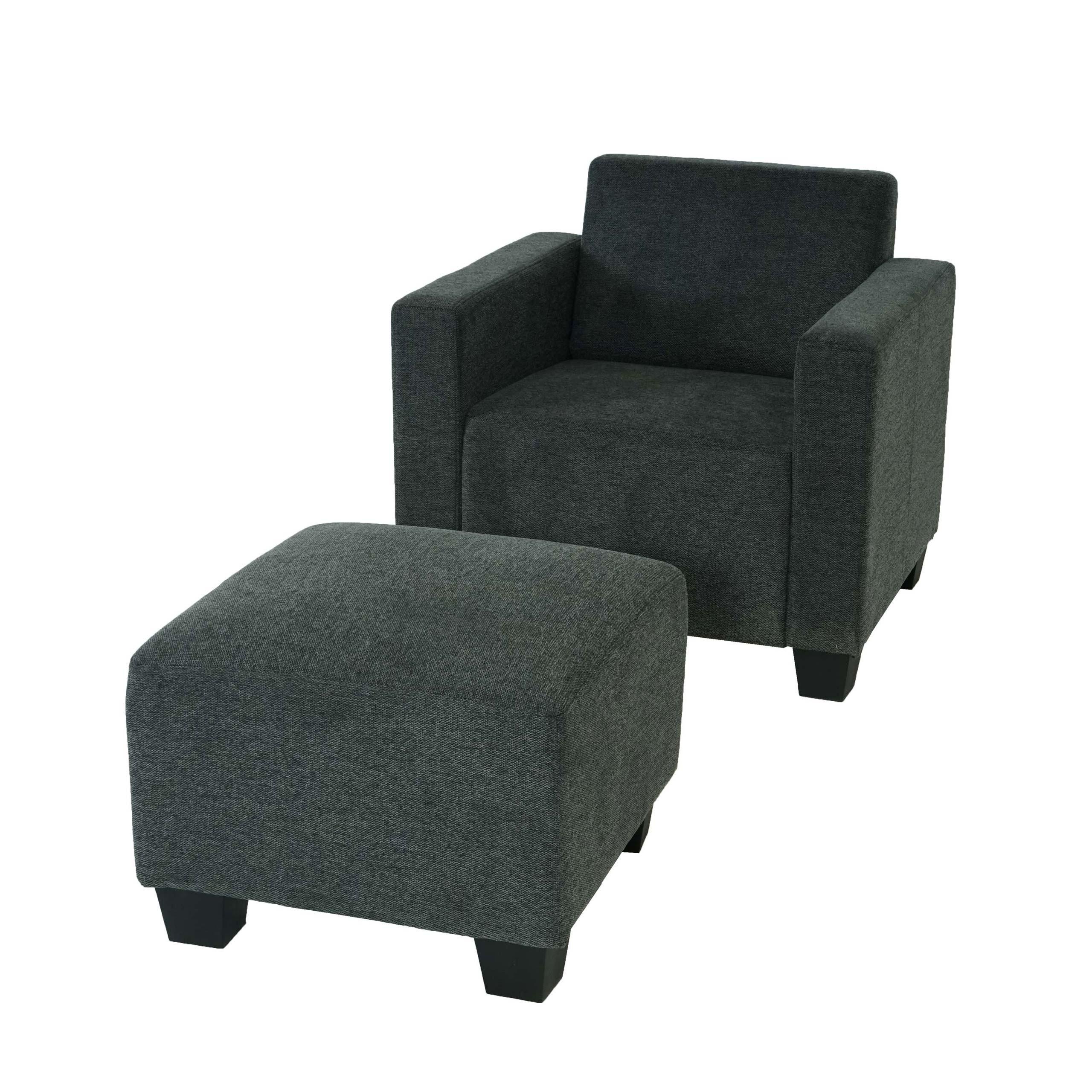 Sessel Mit Ottomane Anthrazit