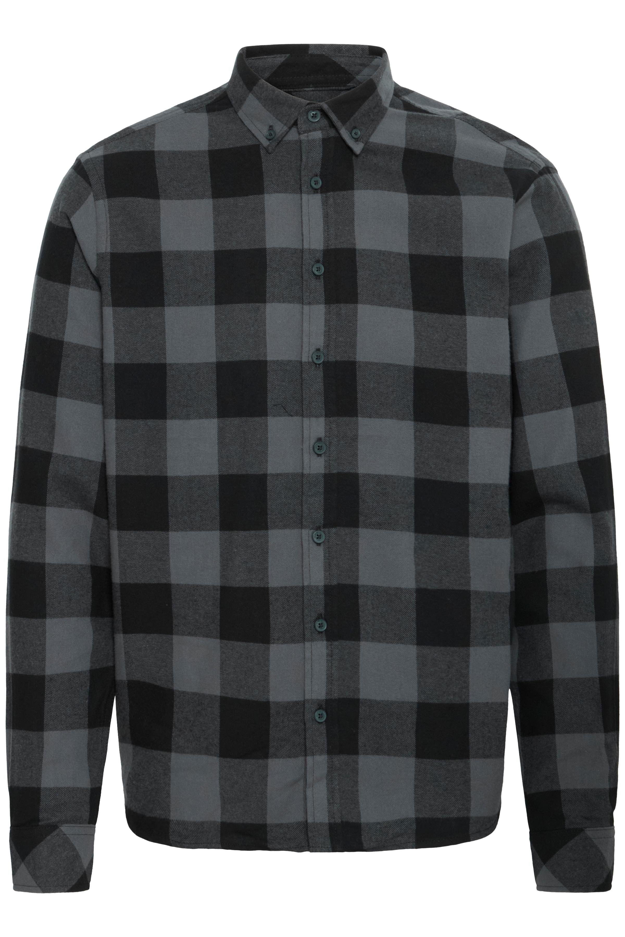Flanellhemd Blend "Bhbuster Shirt", Herren, Gr. S, N-Gr, Schwarz, Web, Obermaterial: 100% Baumwolle, Kariert, Regular Fit Normal, Ohne Ausschnitt, 2-Knopf-Manschette, Hemden, Baumwolle, Regular Fit