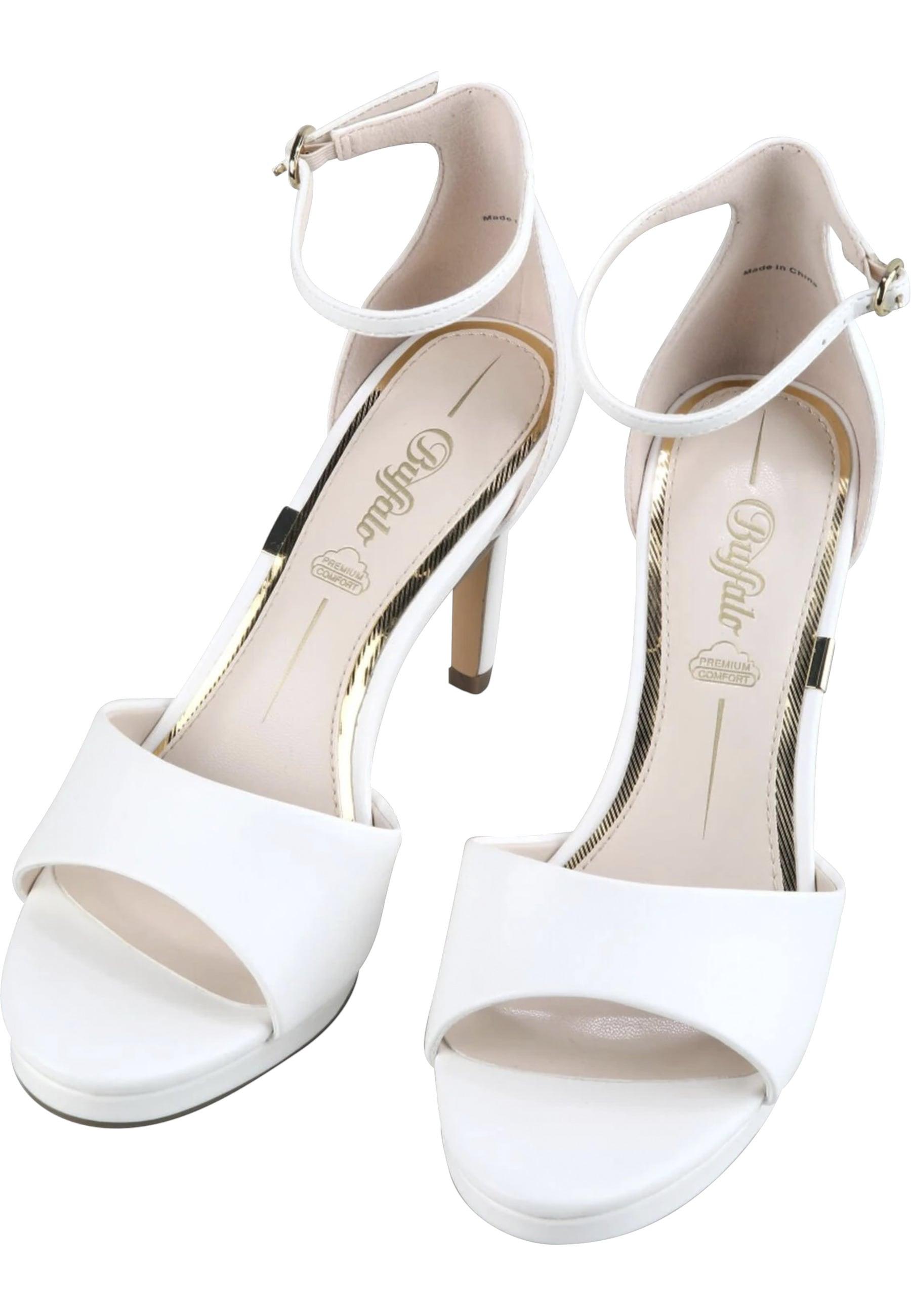 High-Heel-Pumps Buffalo "Buffalo Damen Buffalo Ronja Sandal Heel Imi Nappa", Damen, Gr. 40, Weiß, Kunstfaser, Unifarben, Schuhe