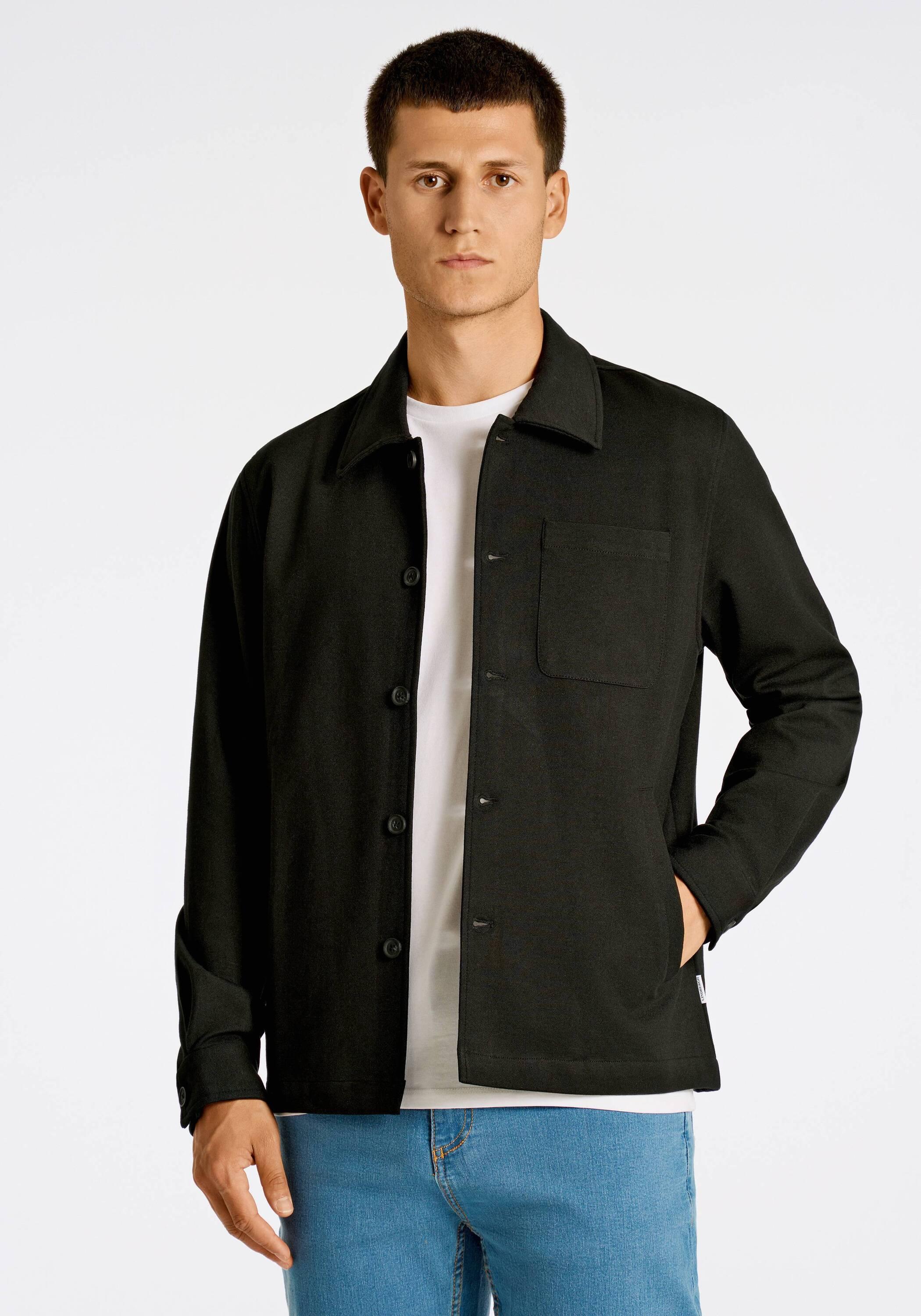 Outdoorhemd Lindbergh "Hemdjacke Relaxed Fit", Herren, Gr. Xxl, NormalgrößEn, Schwarz, Obermaterial: 75% Polyester, 22% Viskose, 3% Elasthan. Futter: 95% Polyester, 5% Elasthan, Hemden