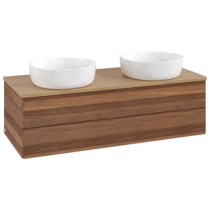 Villeroy Und Boch Antao Waschtisch-Unterschrank K24011HM 120X36X50Cm, Waschbeckenplattenfarbe Honey Oak, Warm Walnut
