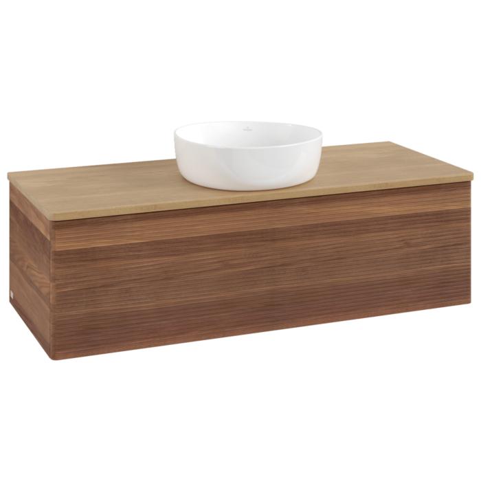 Villeroy Und Boch Antao Waschtisch-Unterschrank K32111HM 120X36X50Cm, Waschbeckenplattenfarbe Honey Oak, Warm Walnut