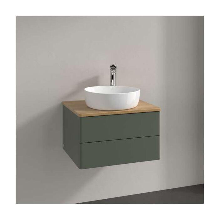 Villeroy Und Boch Antao Waschtisch-Unterschrank K18011HL 60X36X50Cm, Waschbeckenplattenfarbe Honey Oak, Leaf Green Matt Lacquer