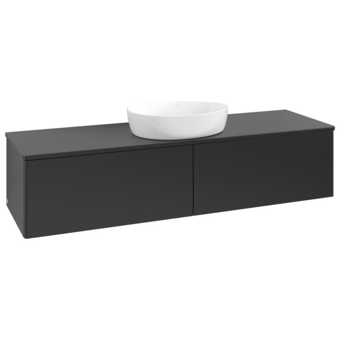Villeroy Und Boch Antao Waschtisch-Unterschrank K36010PD 160X36X50Cm, Waschbeckenplattenfarbe Lack, Black Matt Lacquer