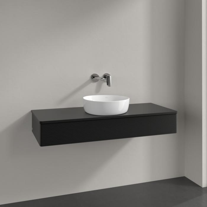 Villeroy Und Boch Antao Waschtisch-Unterschrank K10110PD 120X19X50Cm, Waschbeckenplattenfarbe Lack, Black Matt Lacquer