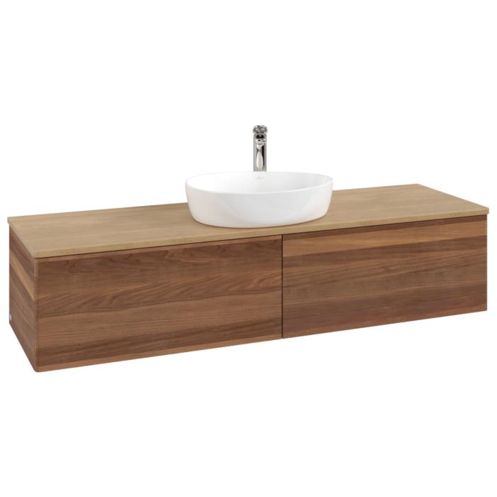 Villeroy Und Boch Antao Waschtisch-Unterschrank K36051HM 160X36X50Cm, Hahnlochbohrung, Waschbeckenplattenfarbe Honey Oak, Warm Walnut