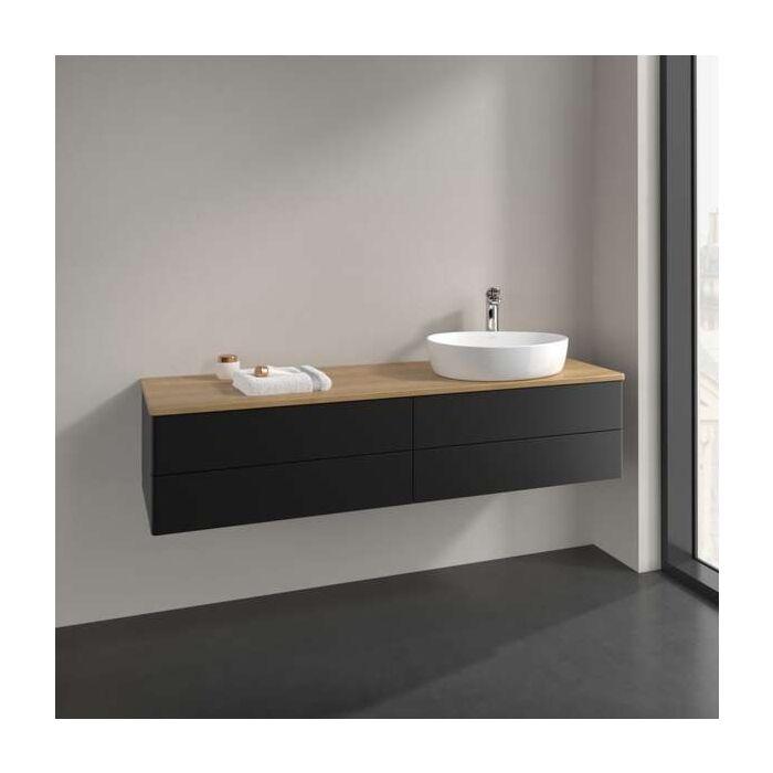 Villeroy Und Boch Antao Waschtisch-Unterschrank K27051PD 160X36X50Cm, Hahnloch, Waschbeckenplattenfarbe Honey Oak, Black Matt Lacquer