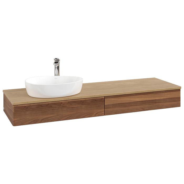 Villeroy Und Boch Antao Waschtisch-Unterschrank K15051HM 160X19X50Cm, Hahnlochbohrung, Waschbeckenplattenfarbe Honey Oak, Warm Walnut