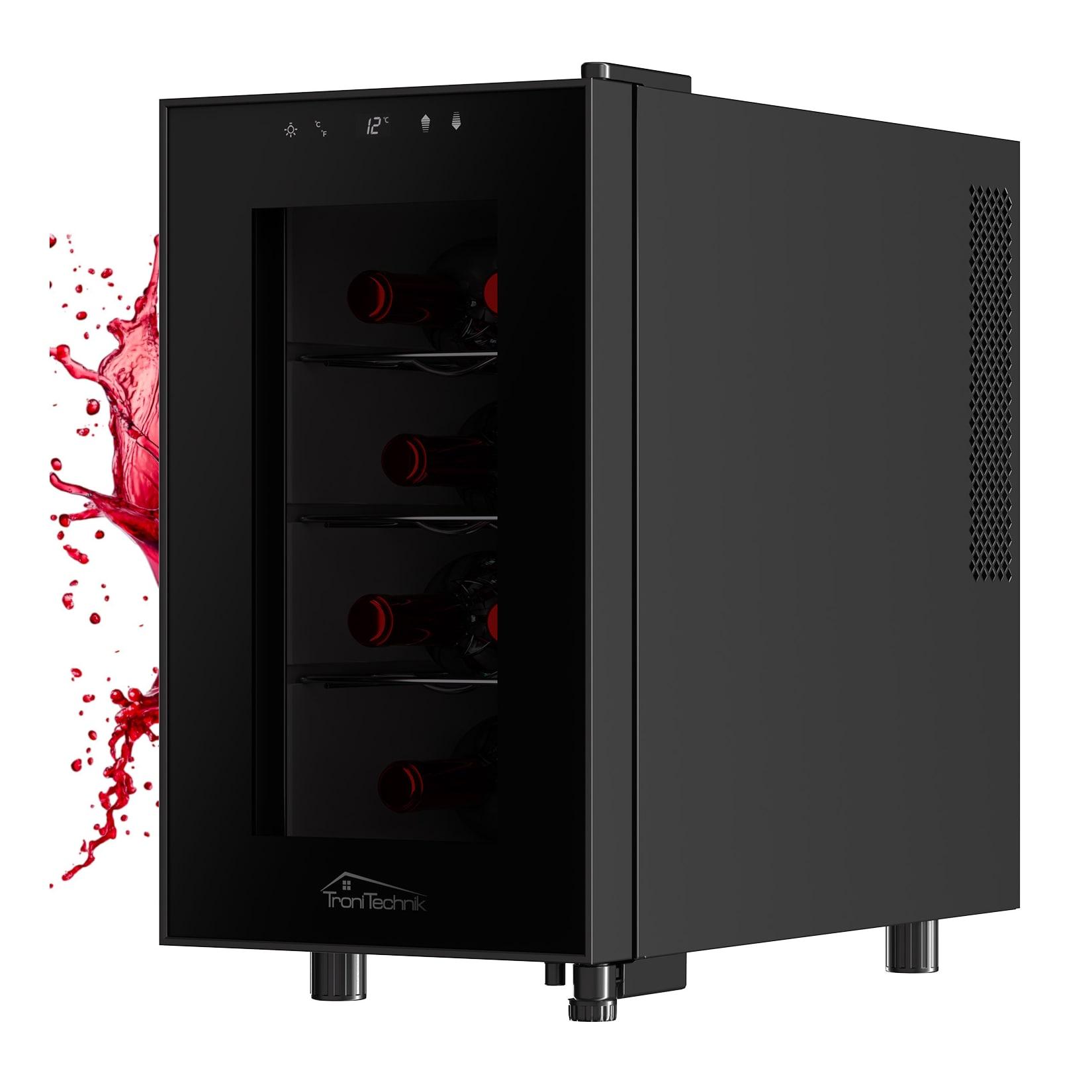 TroniTechnik® Weinkühlschrank Marseille, Getränkekühlschrank, Minibar Weinkühler, 23 Liter, 8 Flaschen