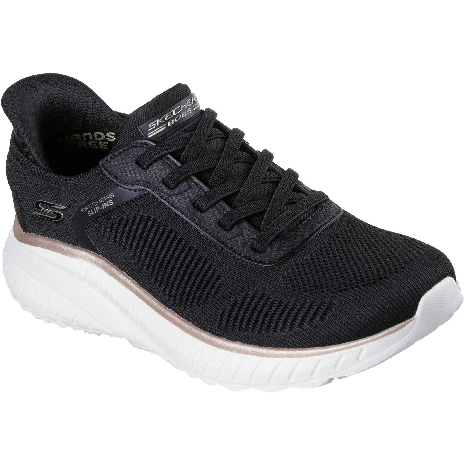 Skechers Bobs Sport Squad Chaos Textil Damen Sneakers Schwarz/Gold