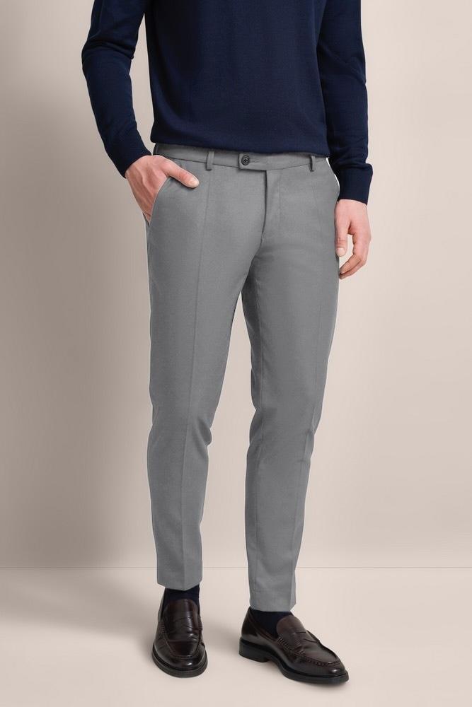 Stoffhose Bugatti, Herren, Gr. 38, LäNge 32, Grau, 69% Polyester, 29% Viskose, 2% Elasthan, Unifarben, Gerade, Unten Schmal, Hosen Stoffhose, Mit Moderner Form