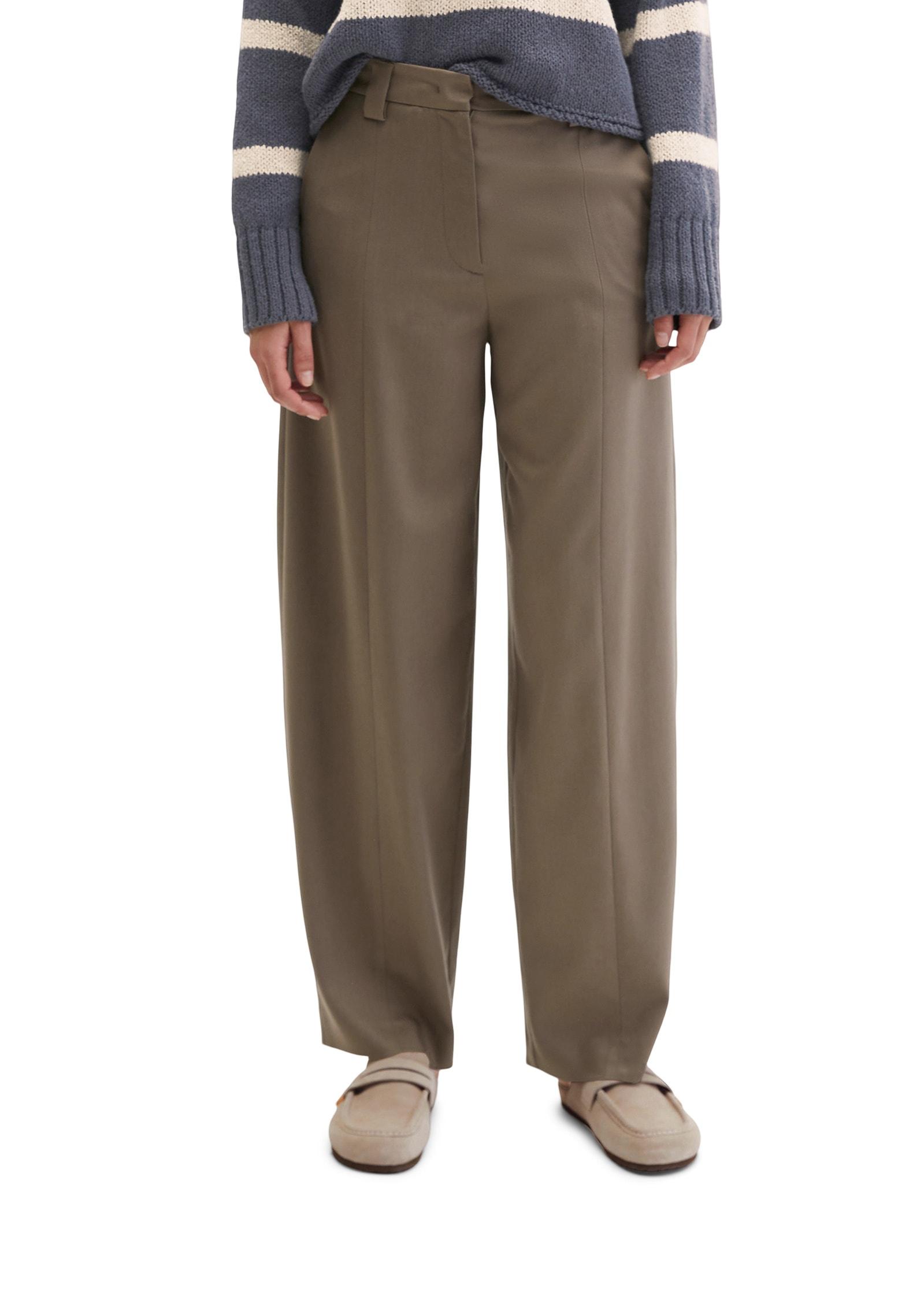 Chinohose Marc O'polo "Aus Premium Tencel™ Lyocell", Damen, Gr. 40, NormalgrößEn, Chalky Braun, Twill, Obermaterial: 98% Lyocell, 2% Elasthan, Unifarben, Normal, Hosen Chinohose