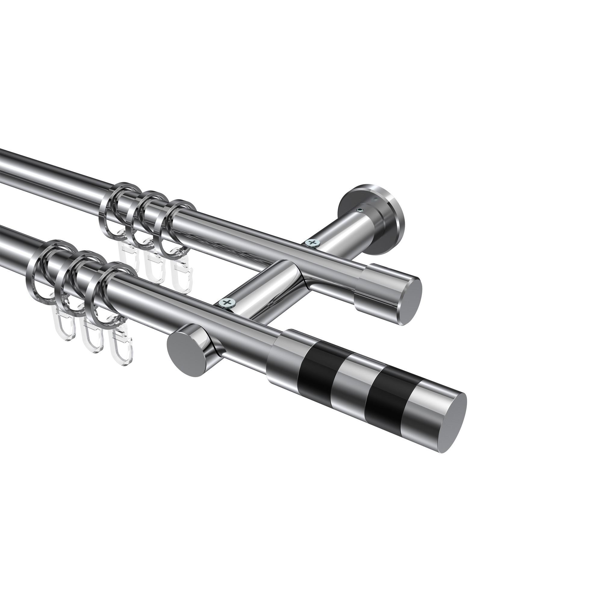 Gardinenstange Platon Mavell 120 Cm, 2-LäUfig, 20 Mm Ø Chrom