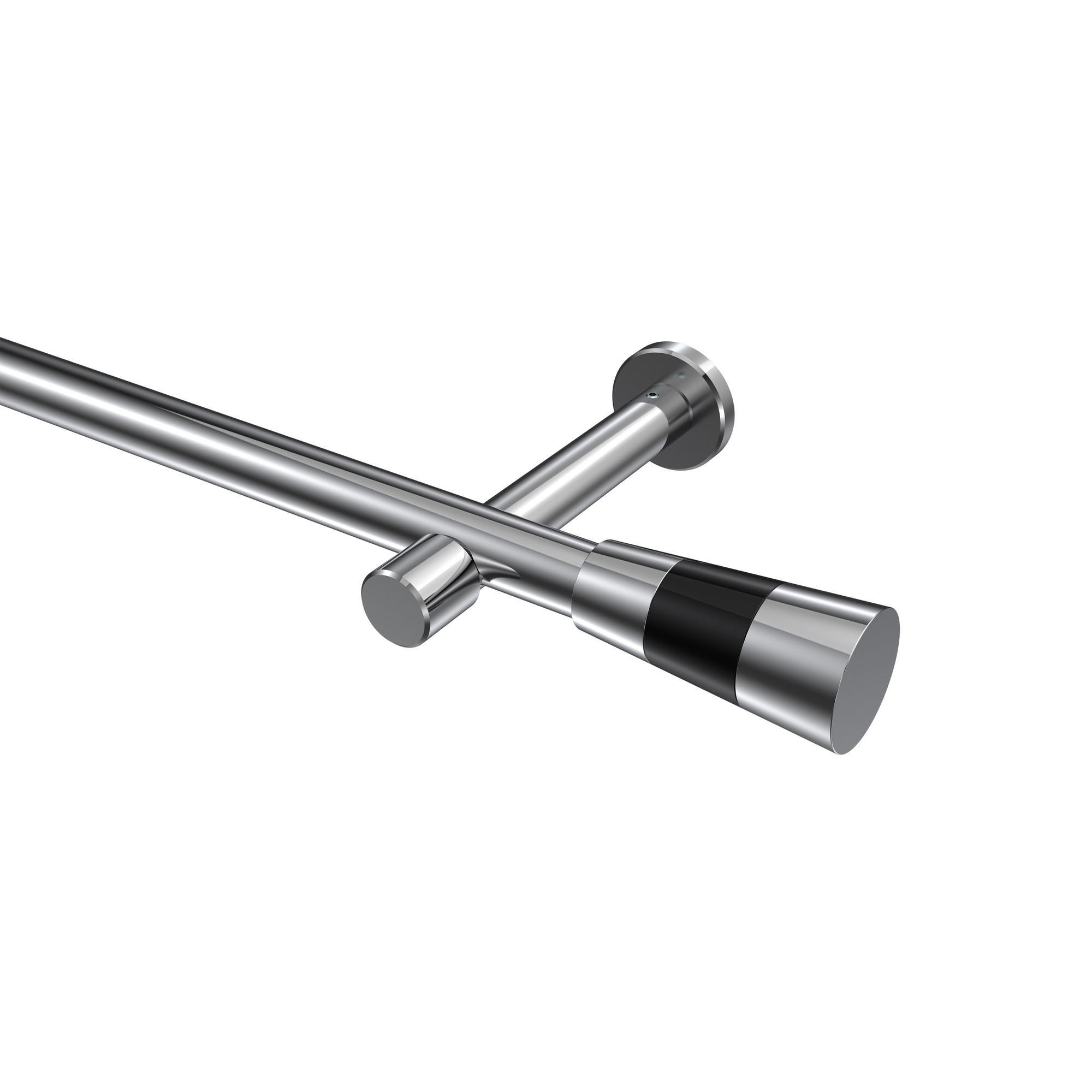 Gardinenstange Prestige Tanara 320 Cm (Geteilt In 2 X 160 Cm), 1-LäUfig (Ohne Ringe), 20 Mm Ø Chrom