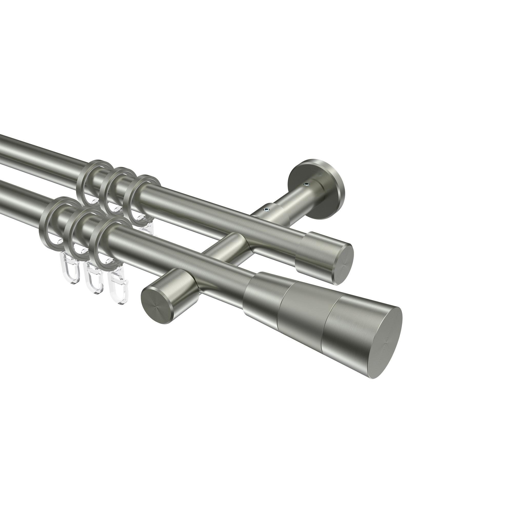 Gardinenstange Prestige Tanara 520 Cm (Geteilt In 4 X 130 Cm), 2-LäUfig, 20 Mm Ø Edelstahl-Optik