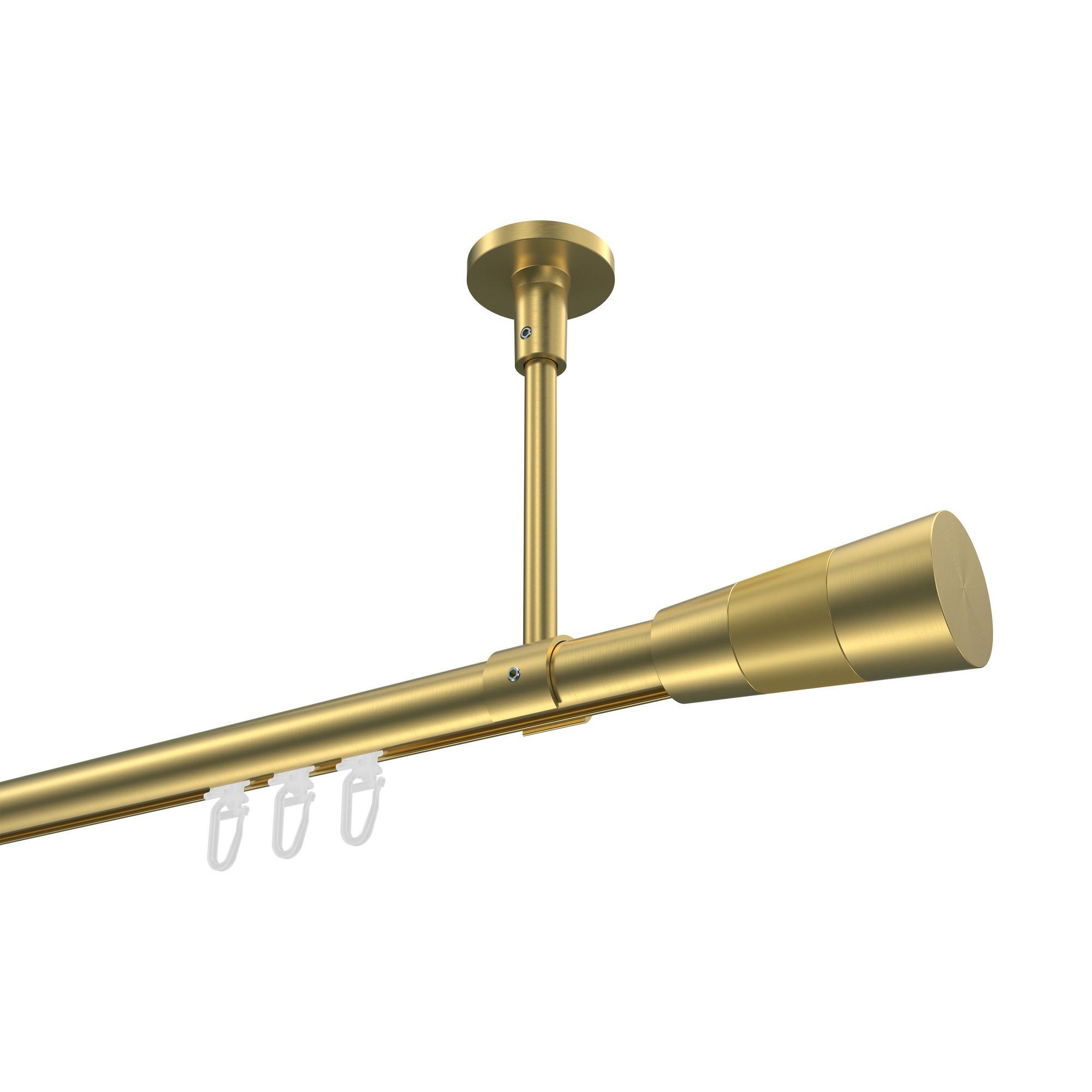 Gardinenstange Innenlauf Sonette Tanara 260 Cm (Geteilt In 2 X 130 Cm), 1-LäUfig, 20 Mm Ø Messing-Optik