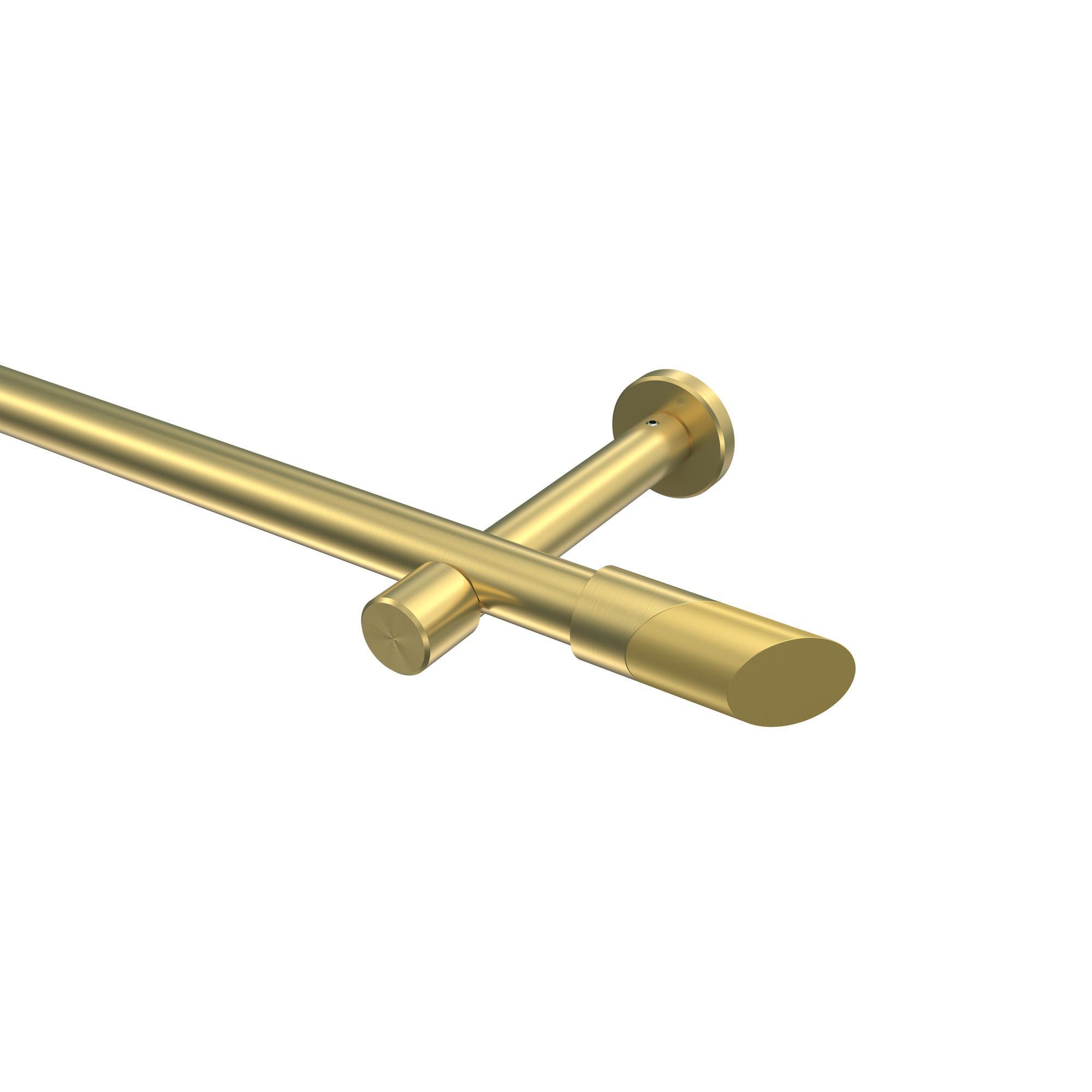 Gardinenstange Prestige Verano 540 Cm (Geteilt In 3 X 180 Cm), 1-LäUfig (Ohne Ringe), 20 Mm Ø Messing-Optik