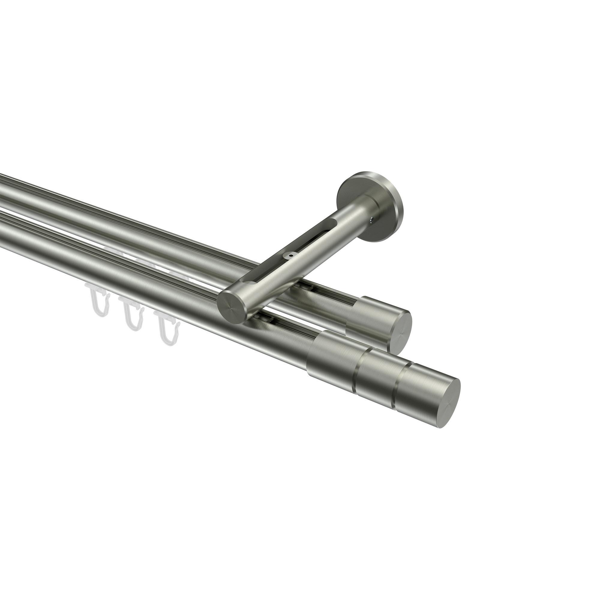 Gardinenstange Innenlauf Siteno Elanto 520 Cm (Geteilt In 4 X 130 Cm), 2-LäUfig, 20 Mm Ø Edelstahl-Optik