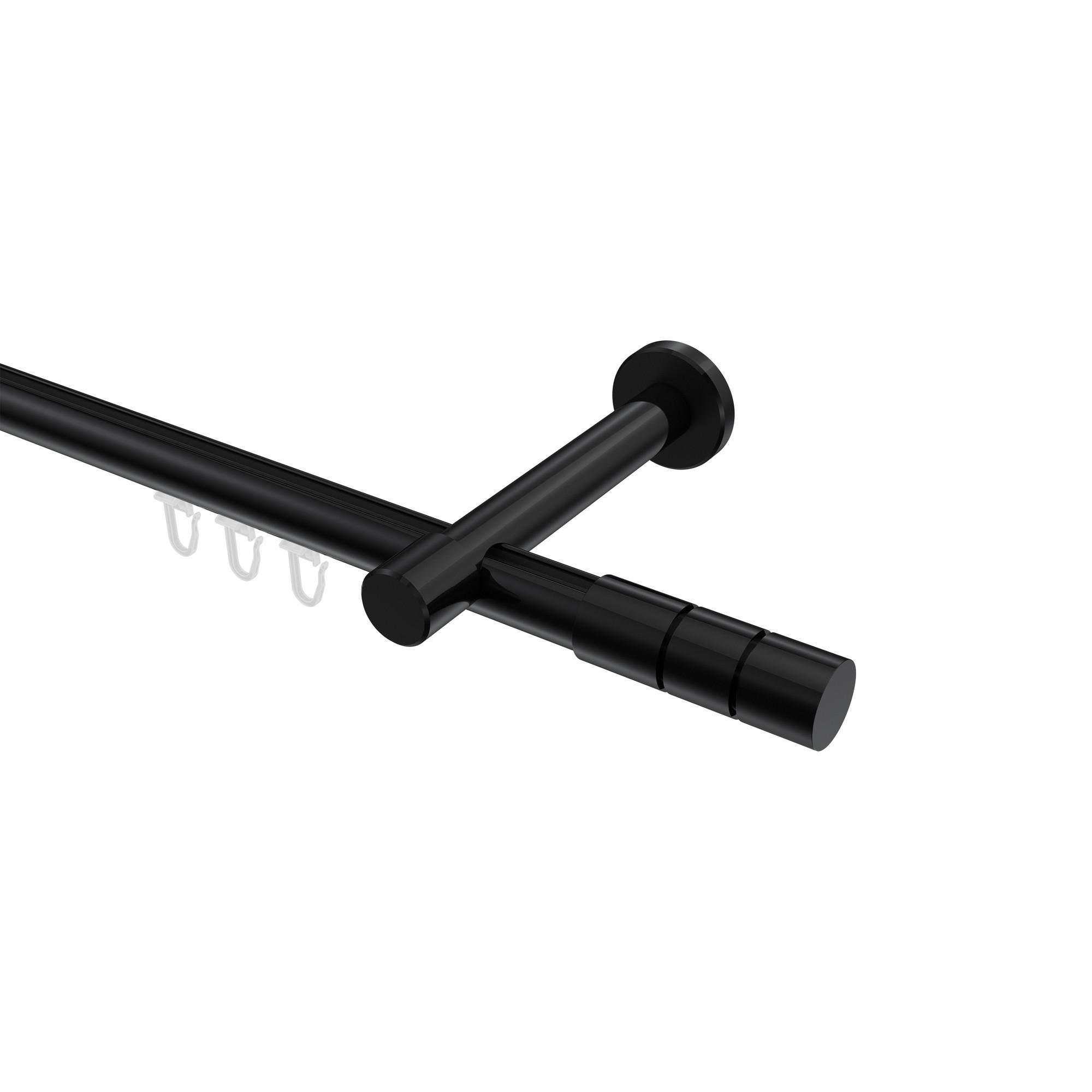Gardinenstange Innenlauf Prestige Elanto 600 Cm (Geteilt In 3 X 200 Cm), 1-LäUfig, 20 Mm Ø Schwarz