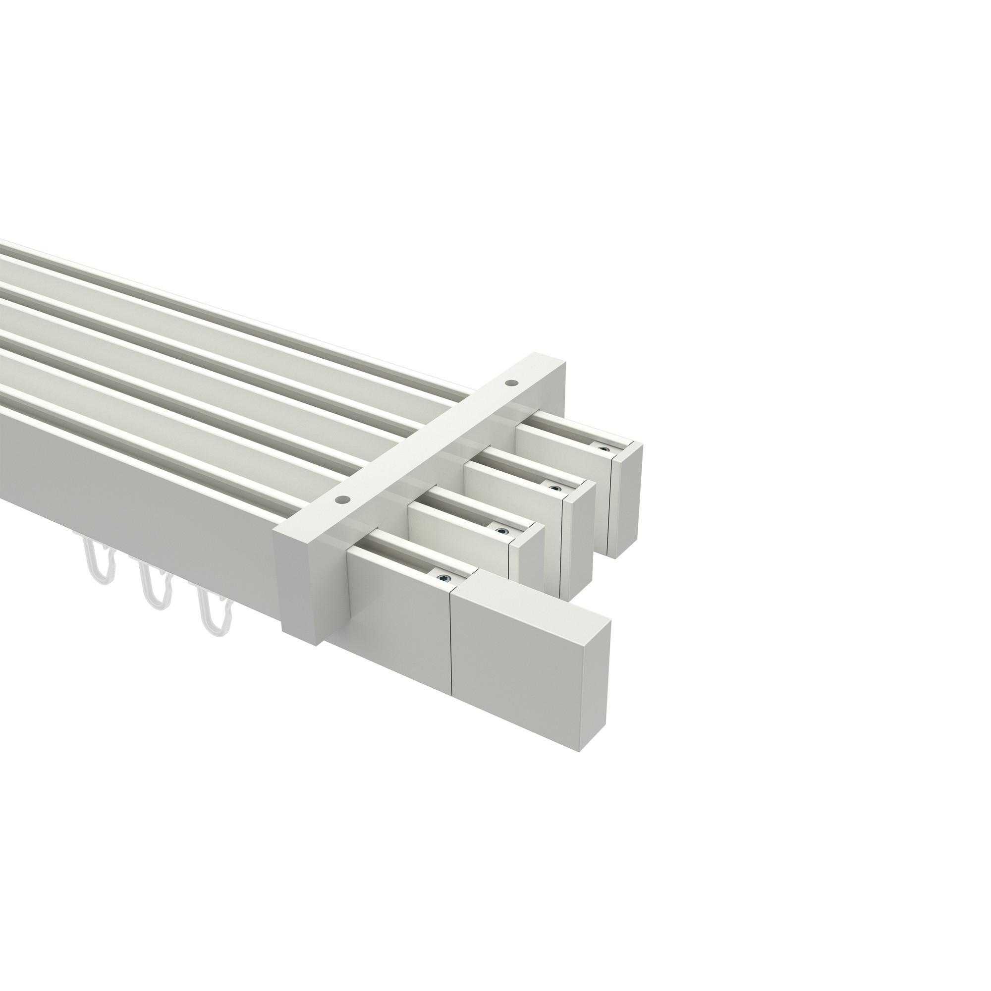 Gardinenstange Innenlauf Smartline Lox 600 Cm (Geteilt In 3 X 200 Cm), 4-LäUfig, 14X35 Mm Weiß