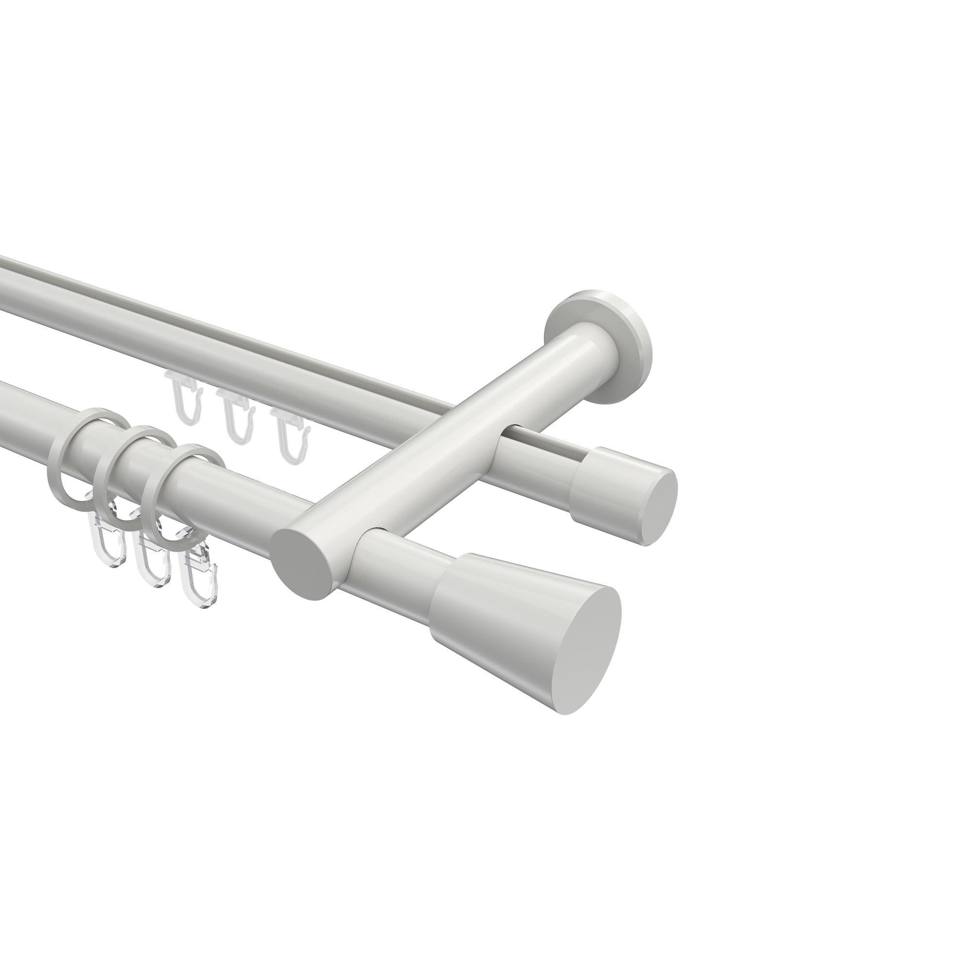 Gardinenstange RUNDROHR-INNENLAUF Platon Sitra 200 Cm, 2-LäUfig, 20 Mm Ø Weiß