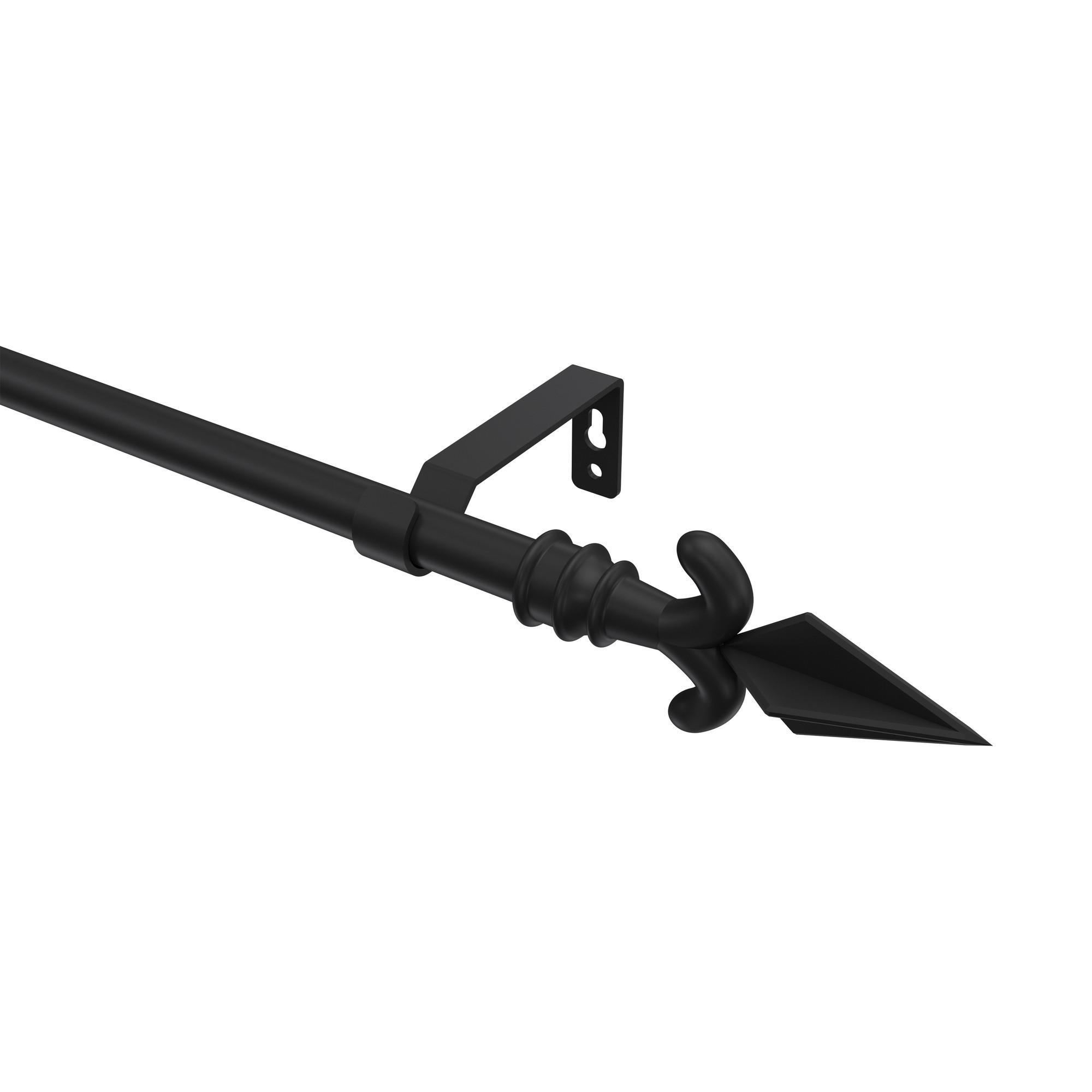 Gardinenstange Olymp Matteo 320 Cm (Geteilt In 2 X 160 Cm), 1-LäUfig (Ohne Ringe), 16 Mm Ø Schwarz