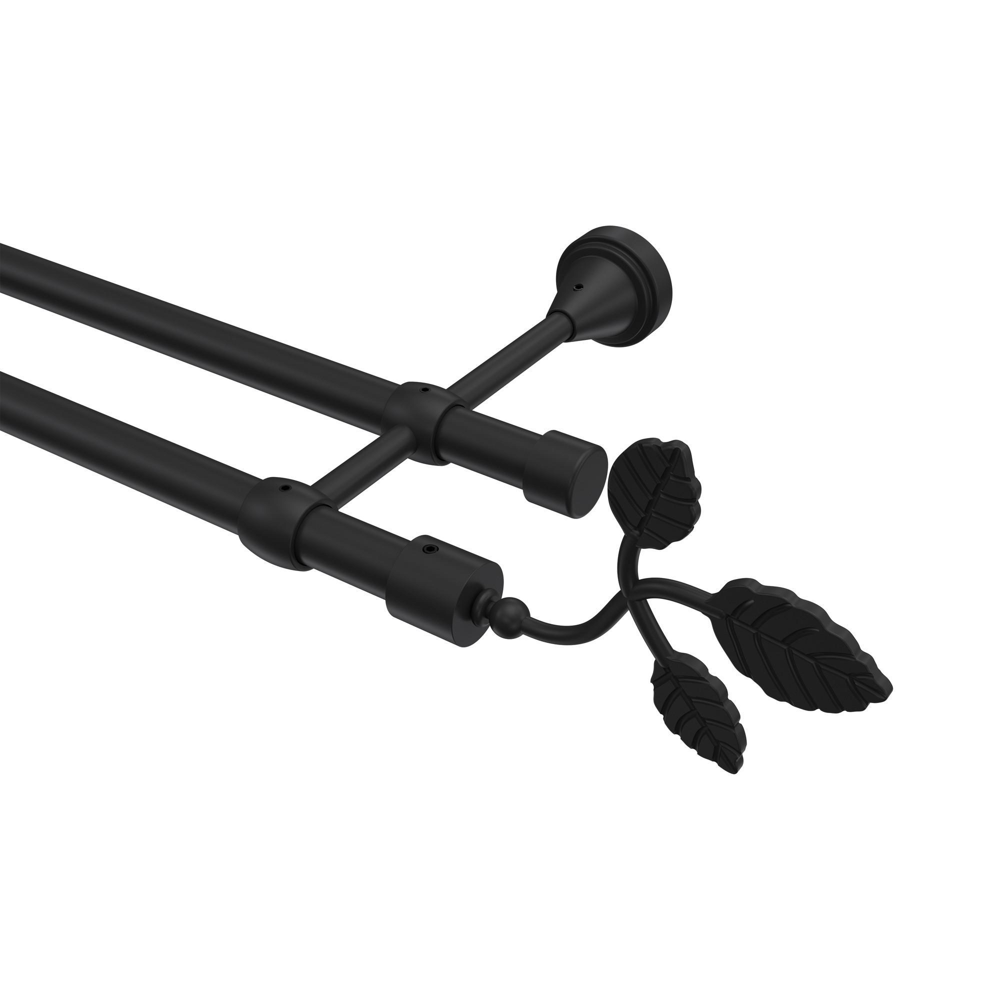 Gardinenstange Primus Alessia 100 Cm, 2-LäUfig (Ohne Ringe), 16 Mm Ø Schwarz