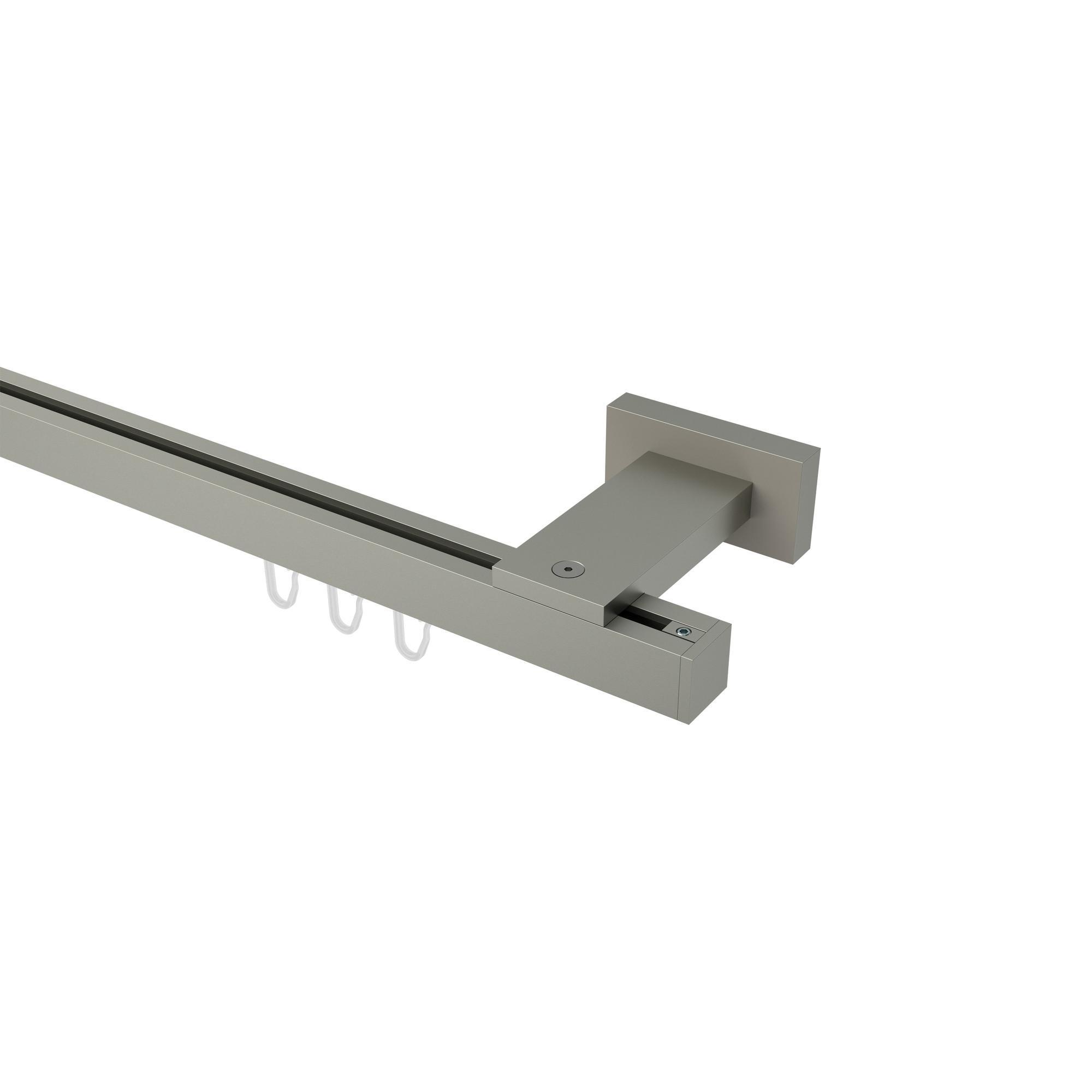 Gardinenstange Innenlauf Quadline Sono 540 Cm (Geteilt In 3 X 180 Cm), 1-LäUfig, 20X20 Mm Satin-Silber