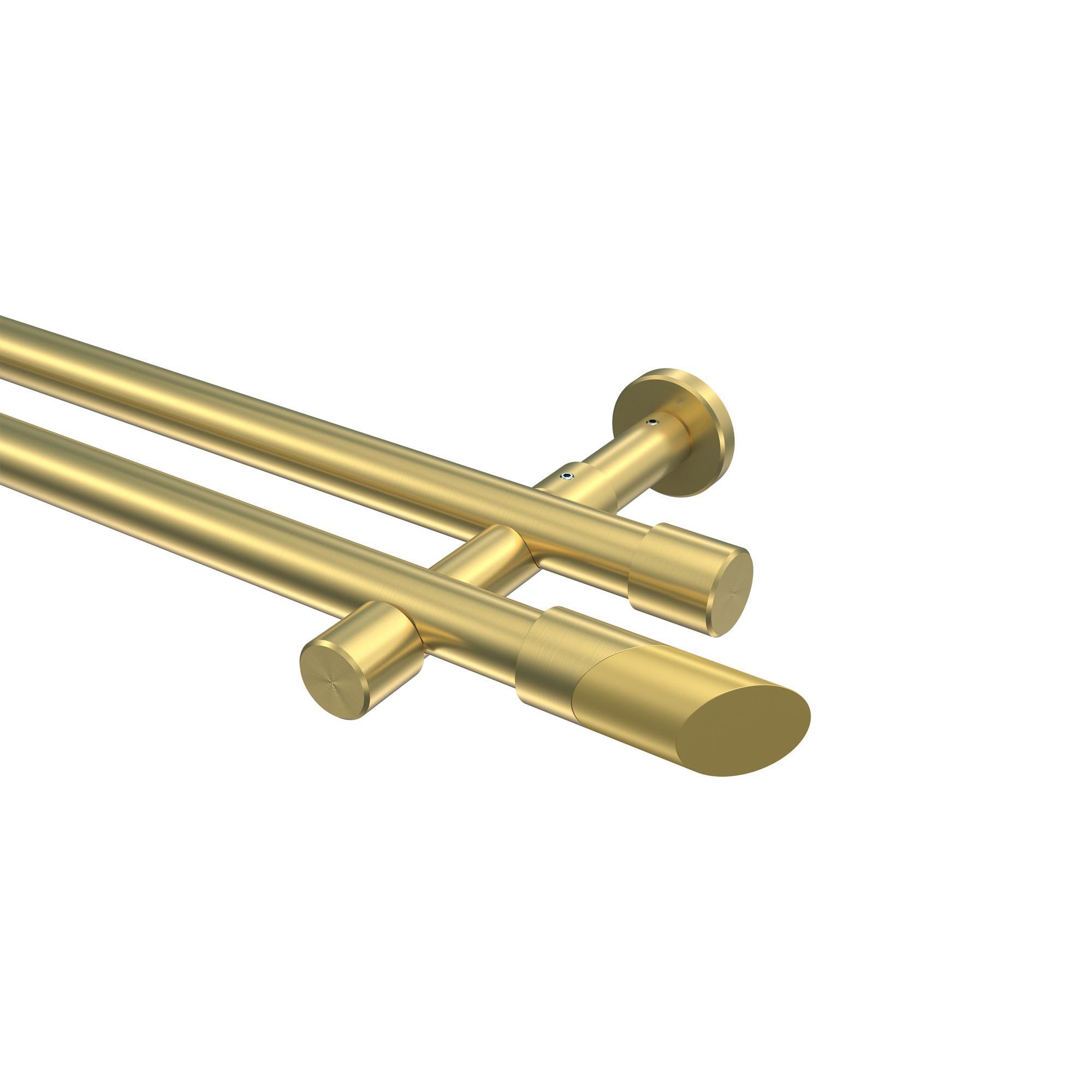 Gardinenstange Prestige Verano 100 Cm, 2-LäUfig (Ohne Ringe), 20 Mm Ø Messing-Optik