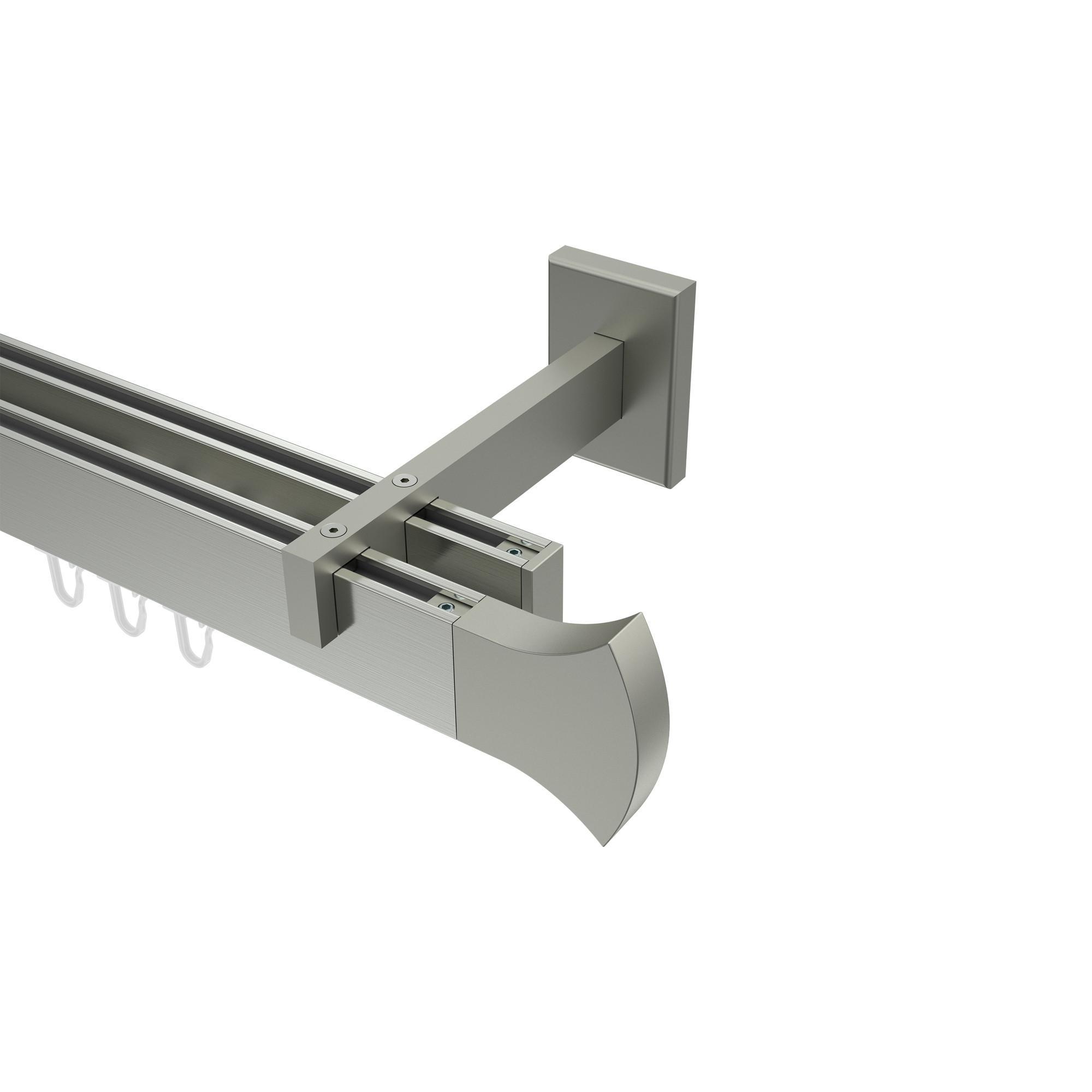Gardinenstange Innenlauf Smartline Conex 520 Cm (Geteilt In 4 X 130 Cm), 2-LäUfig, 14X35 Mm Edelstahl-Optik